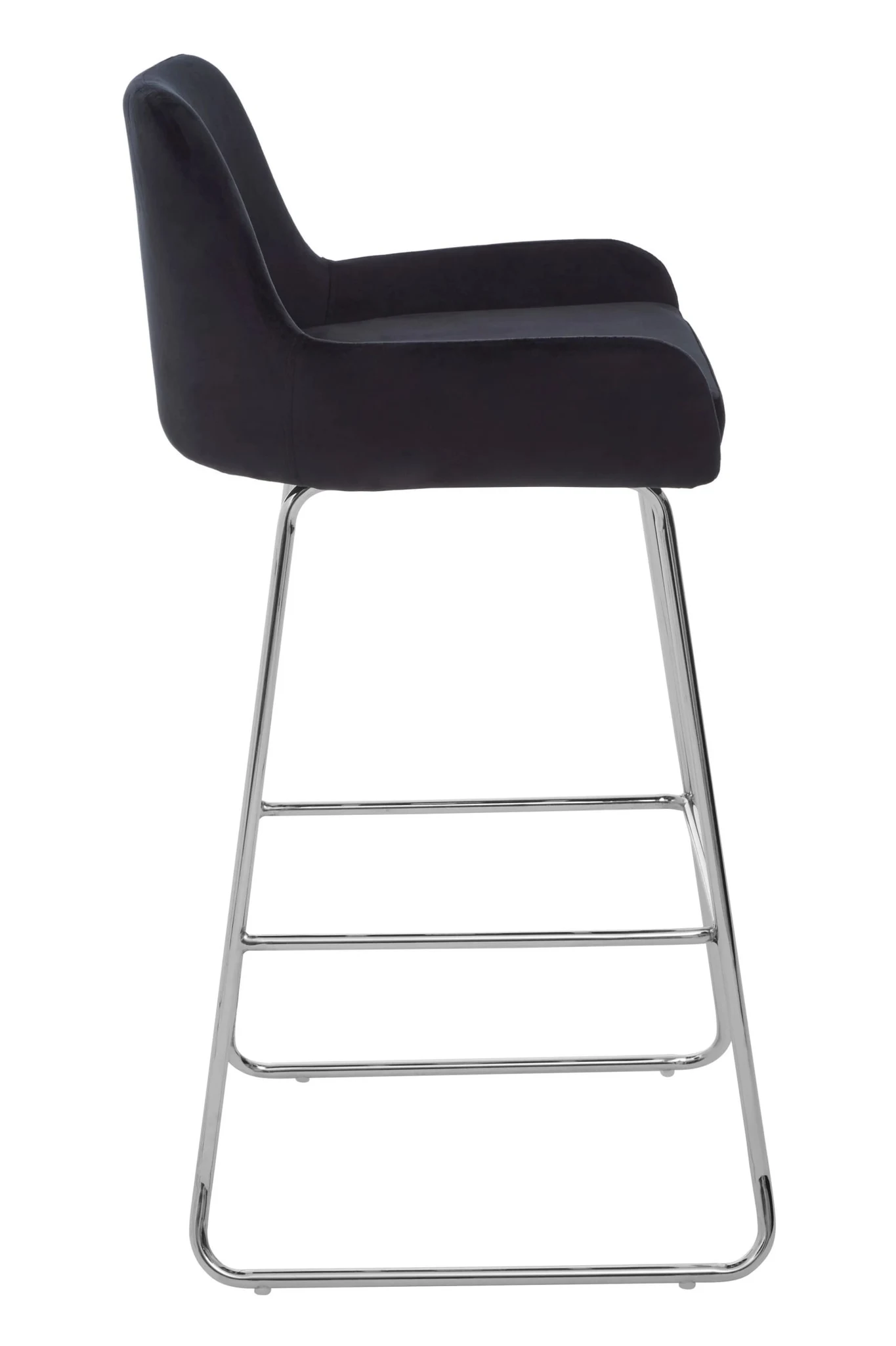 Tamzin Black Velvet Bar Chair With Low Arms - Seating, photo 4 of 8