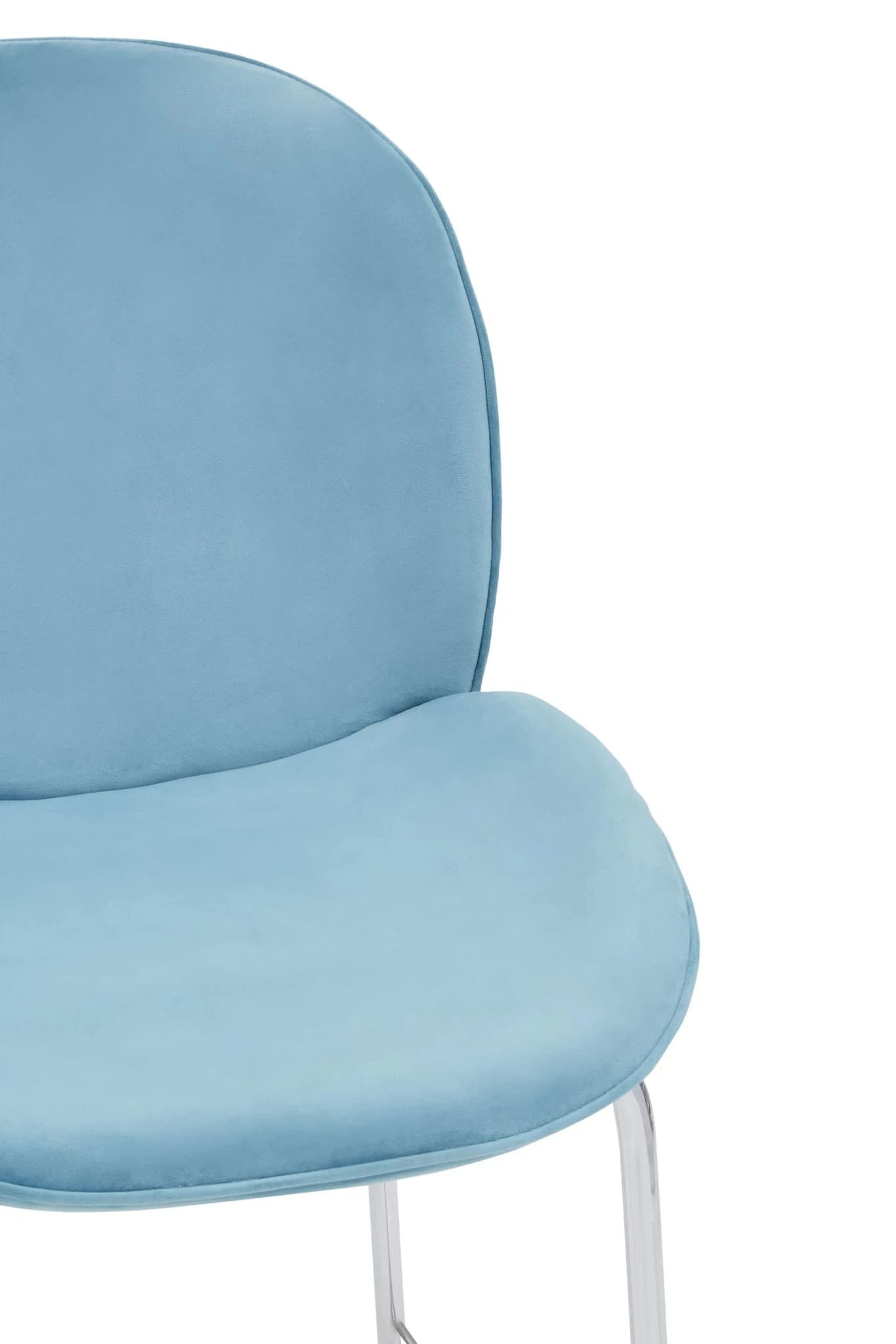 Tamzin Blue Velvet Chrome Finish Bar Chair - Seating, photo 6 of 6