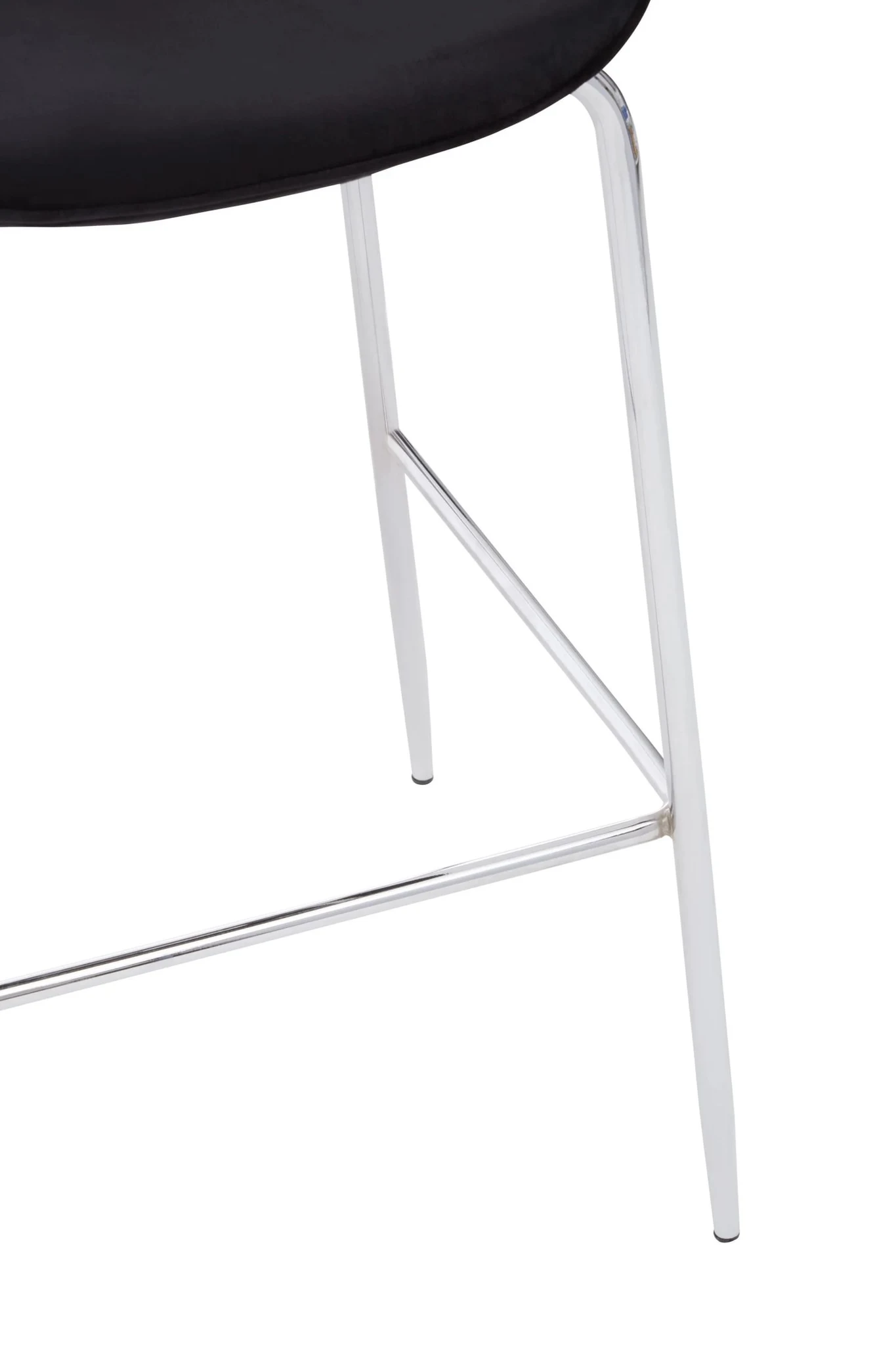 Tamzin Black Velvet Chrome Finish Bar Chair - Seating, photo 5 of 6