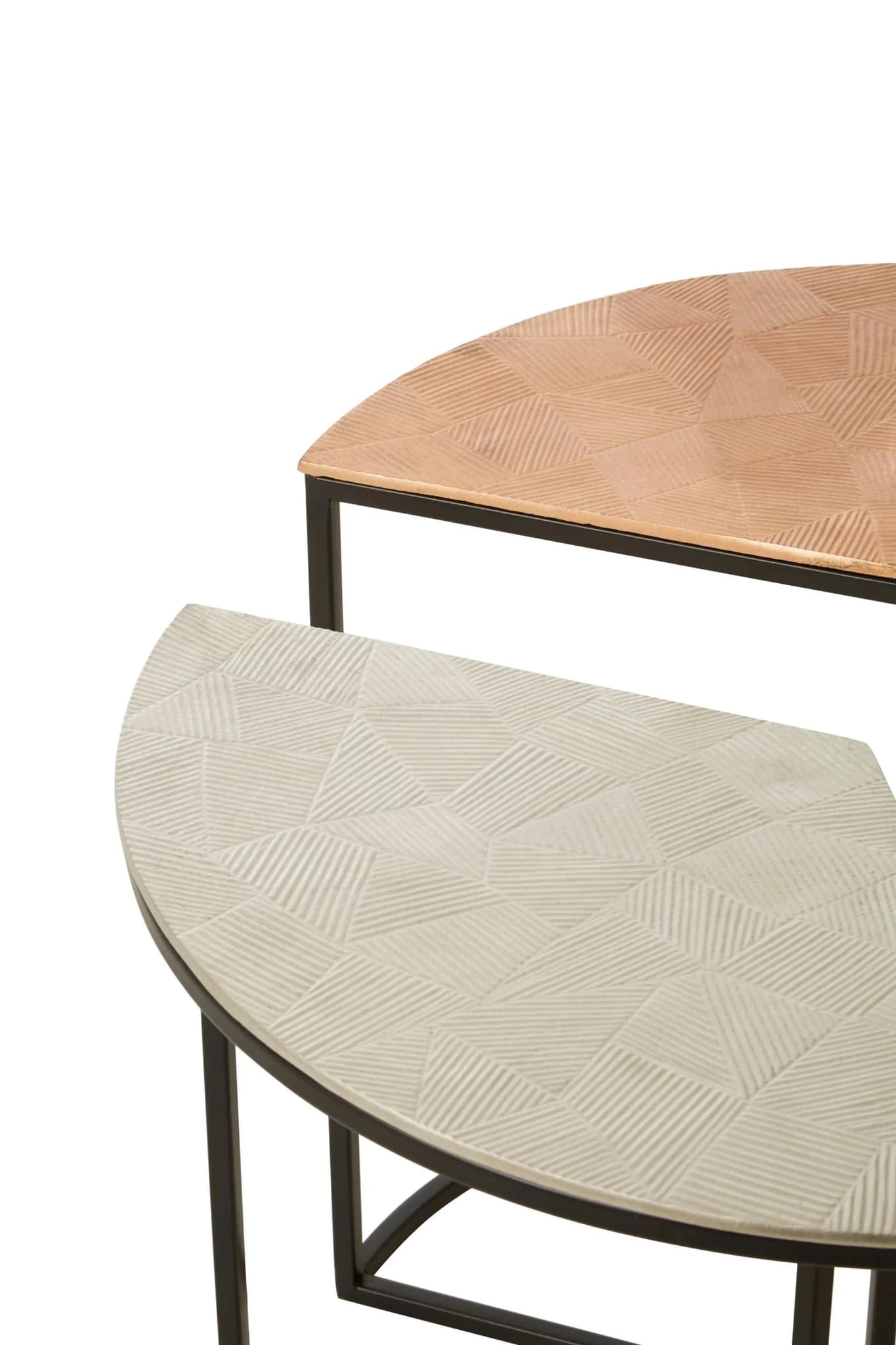 Mirano Gold Silver and Copper Set Of 3 Side Tables - Tables, photo 6 of 6