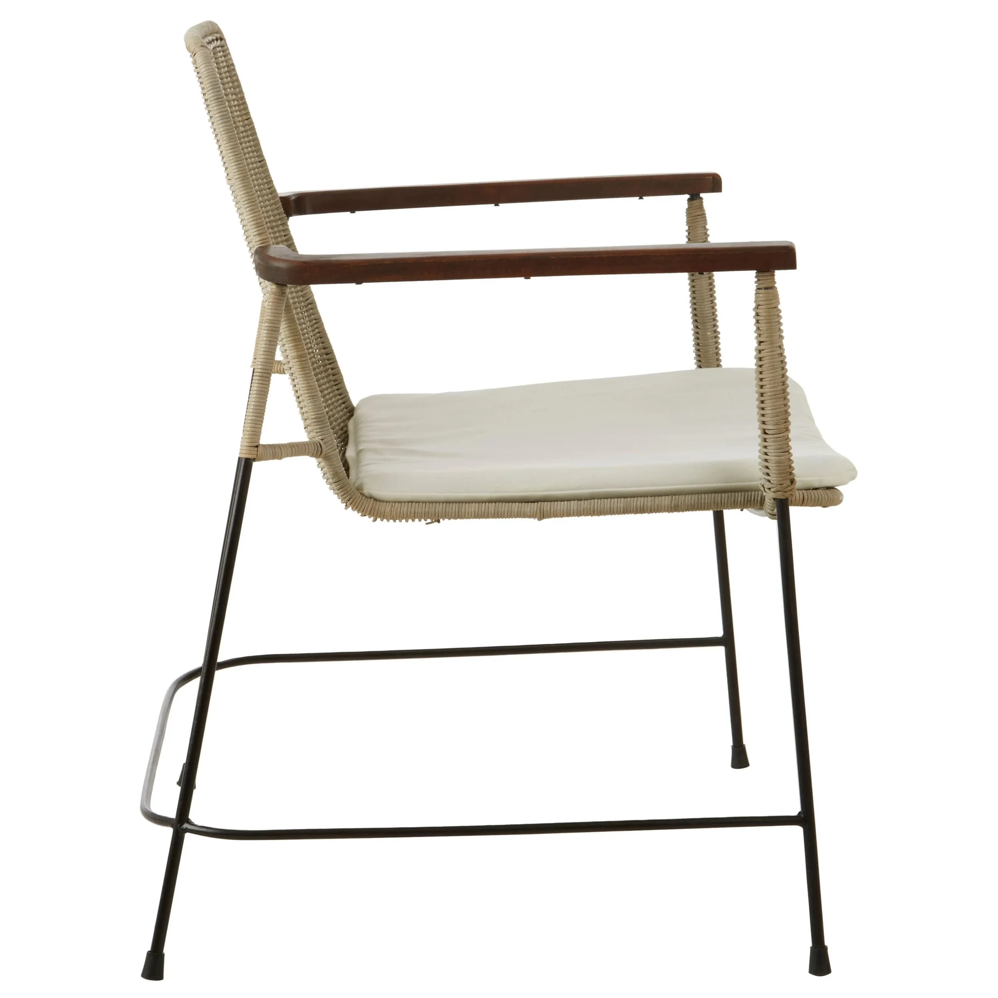 Java Grey Wash Rattan Armchair with Cushioned Seat - Seating, photo 3 of 6