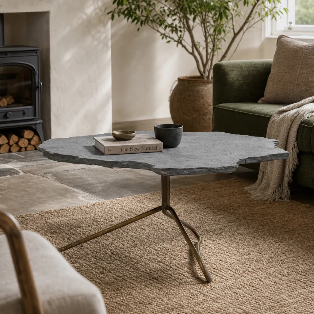 Rany Grey Stone Top Coffee Table - Tables, photo 1 of 4