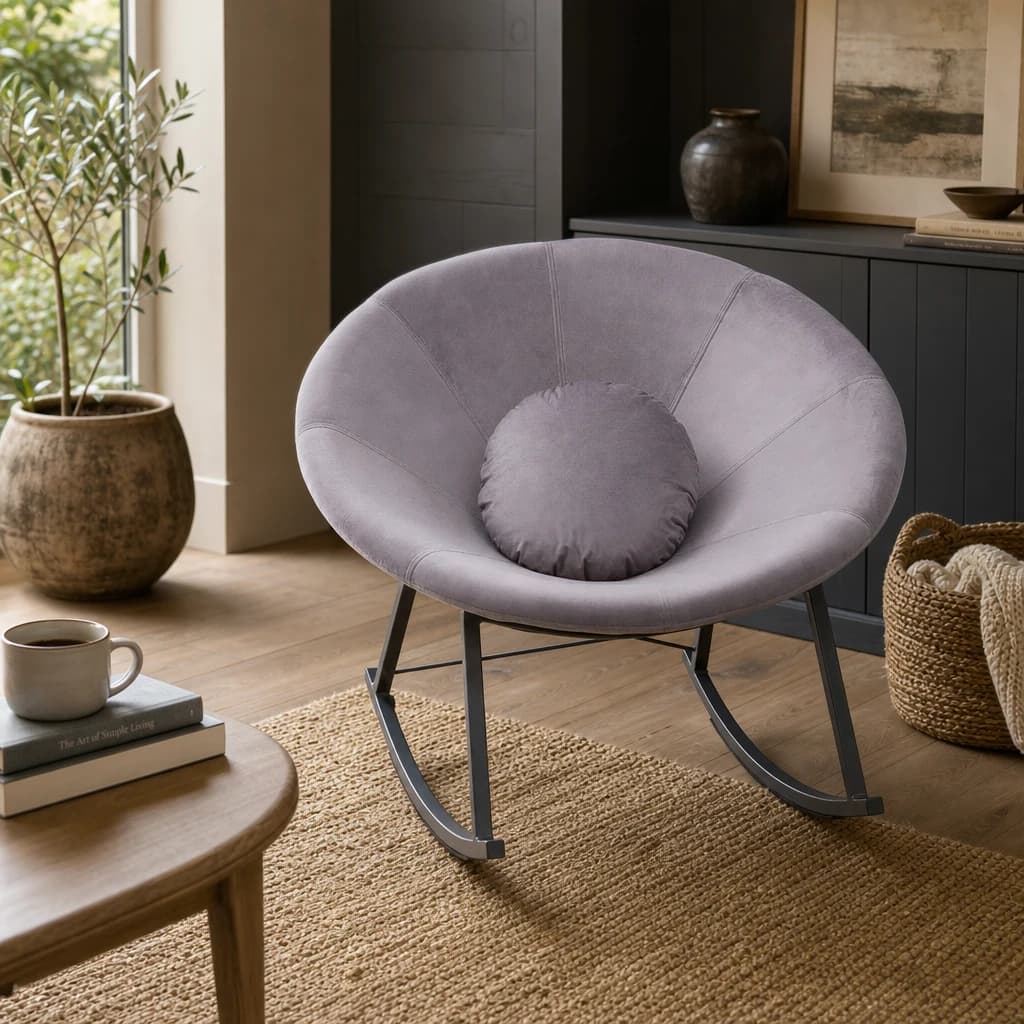 Arto Grey Conic Rocking Chair - Seating, photo 1 of 7