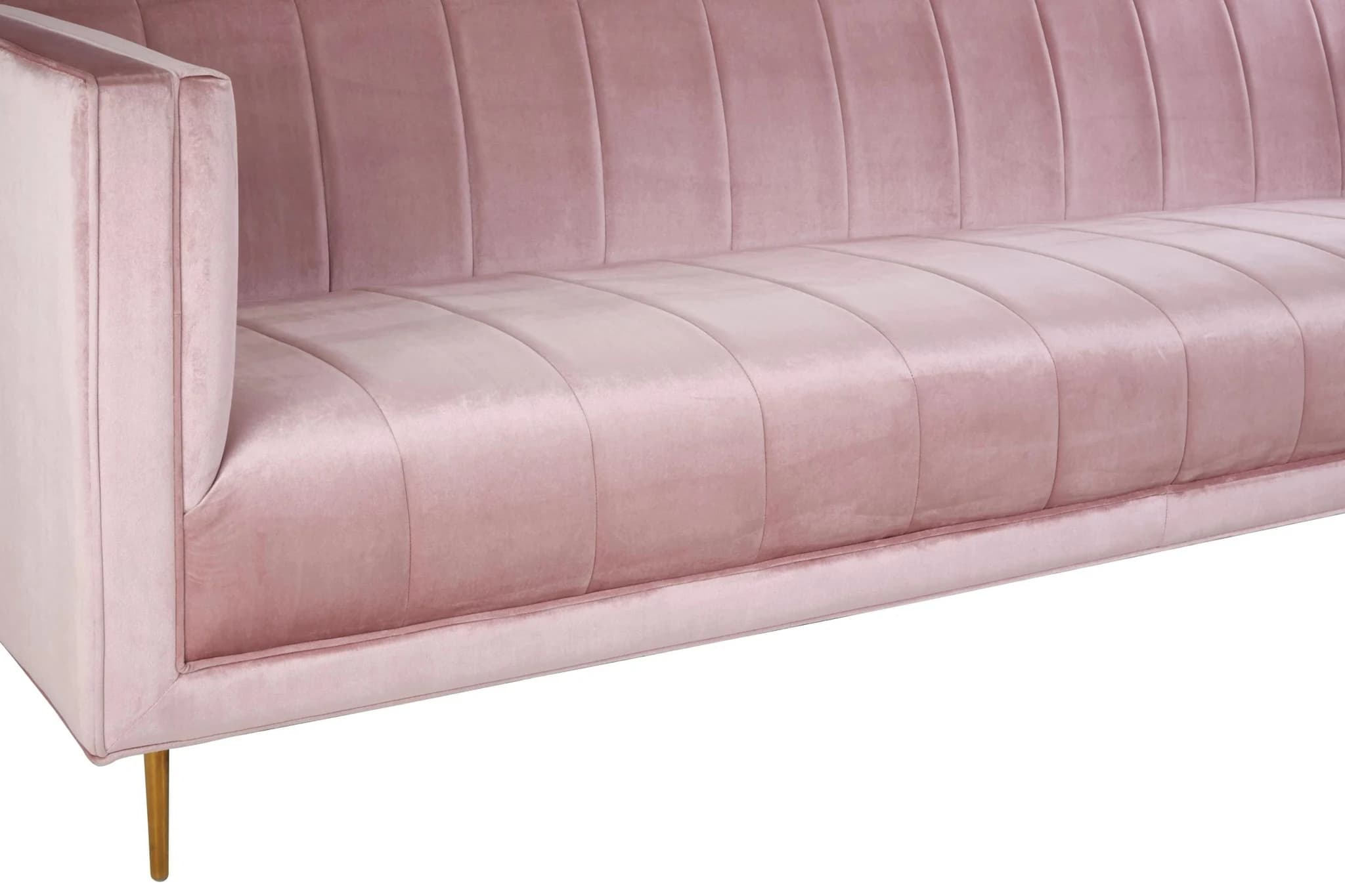 Otylia Pink Velvet 3 Seater Sofa - Seating, photo 7 of 8