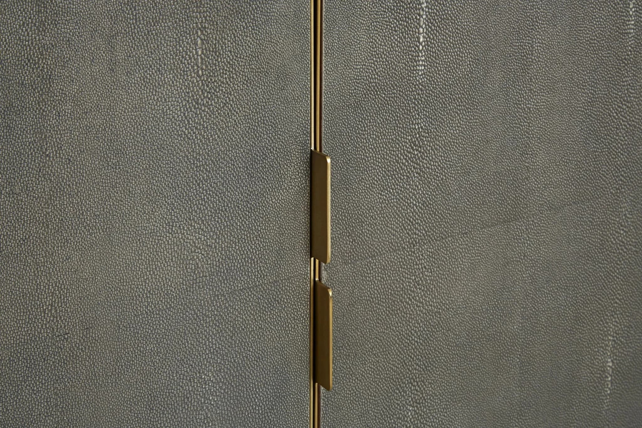 Kempton Grey Shagreen Effect and Walnut Veneer 4 Door Sideboard - Bookcases & shelving, photo 6 of 8