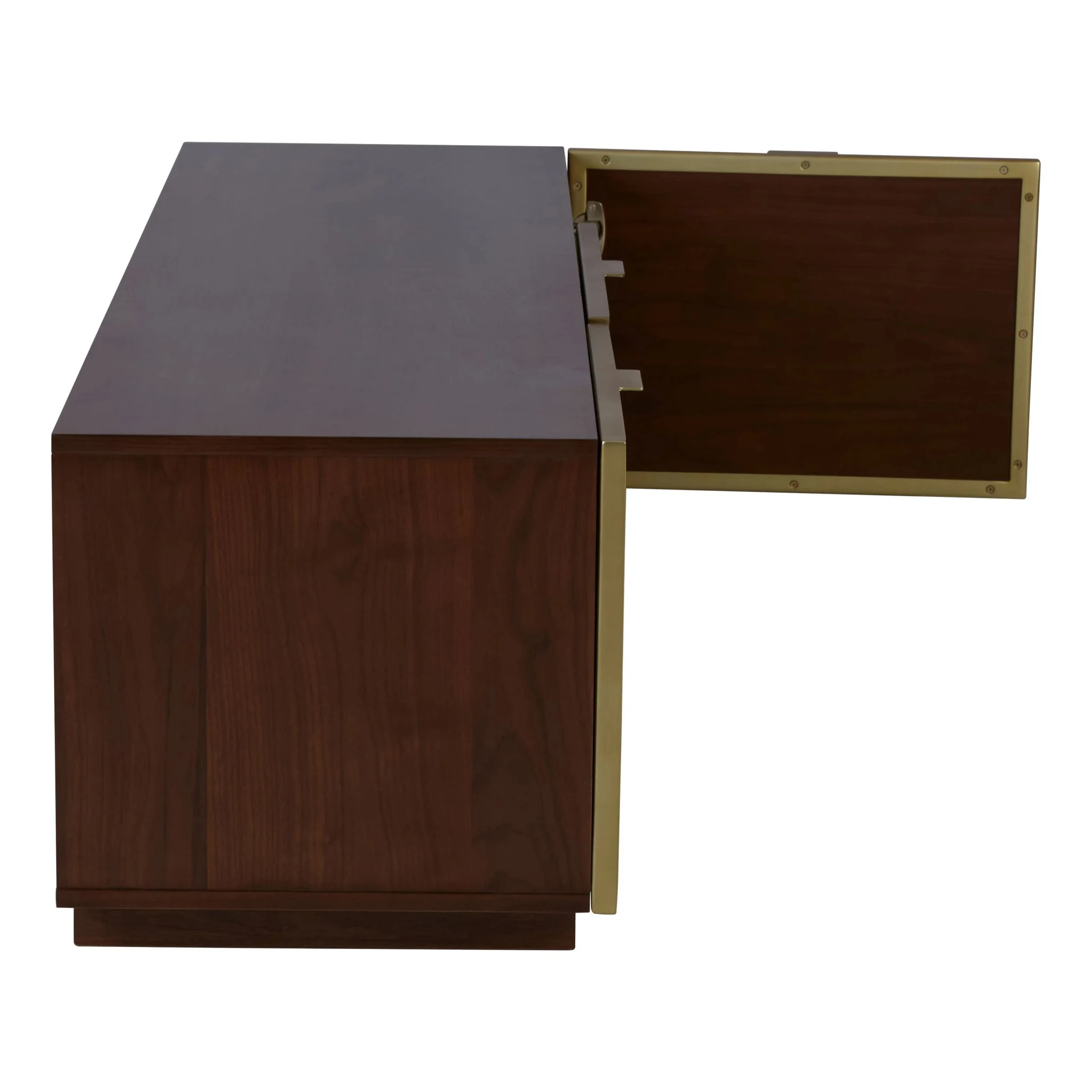 Kempton Grey Shagreen Effect and Walnut Veneer Media Unit - Bookcases & shelving, photo 4 of 8