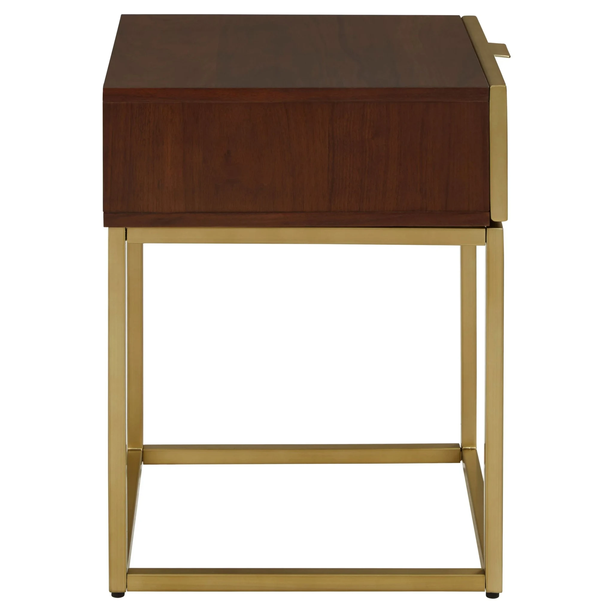 Kempton Grey Shagreen Effect and Walnut Veneer Side Table with Drawer - Tables, photo 4 of 8