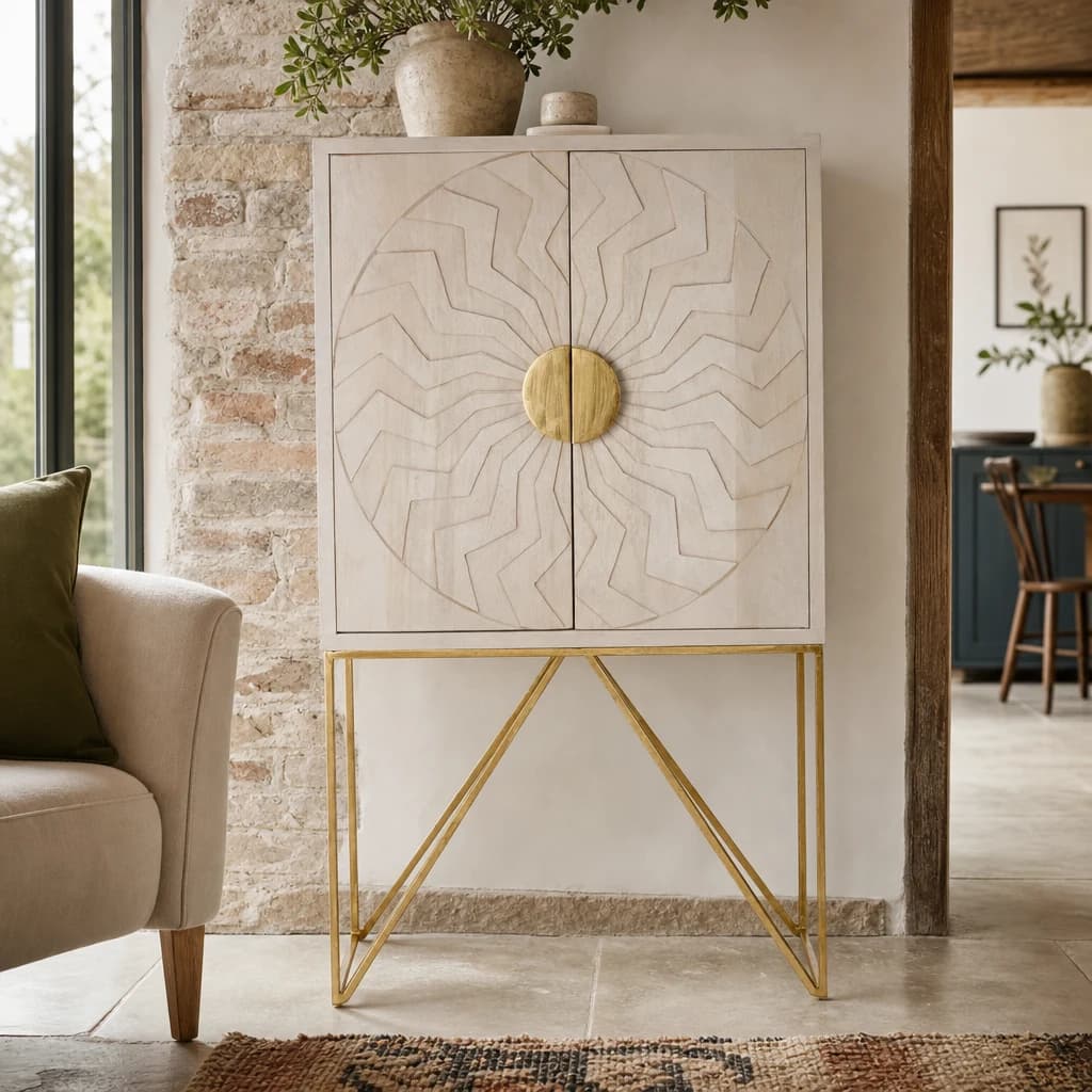 Sadras White Wash Mango Wood Cabinet - Bookcases & shelving, photo 1 of 8