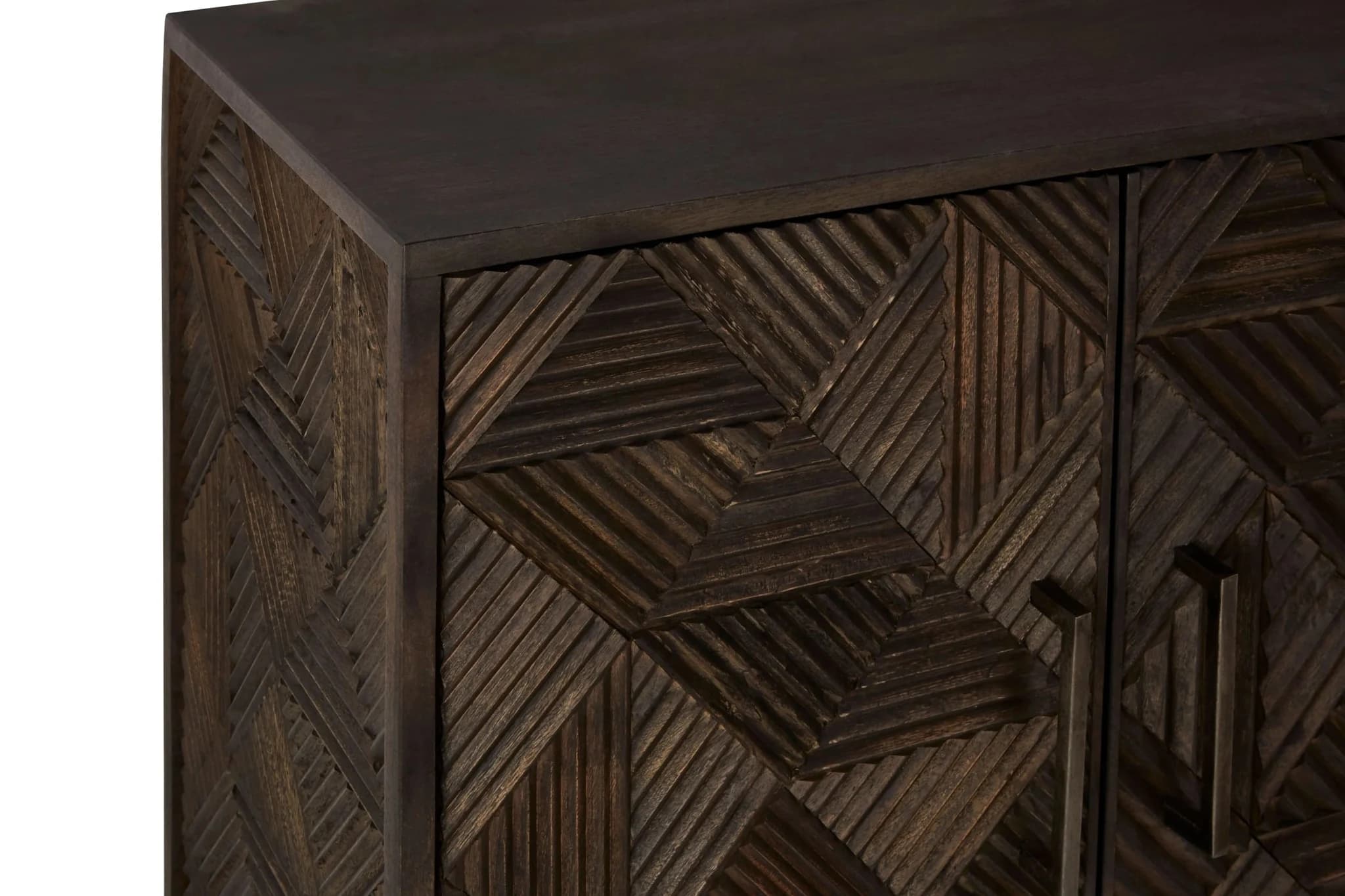 Saira Carved Mango Wood 4 Door Sideboard - Bookcases & shelving, photo 8 of 8