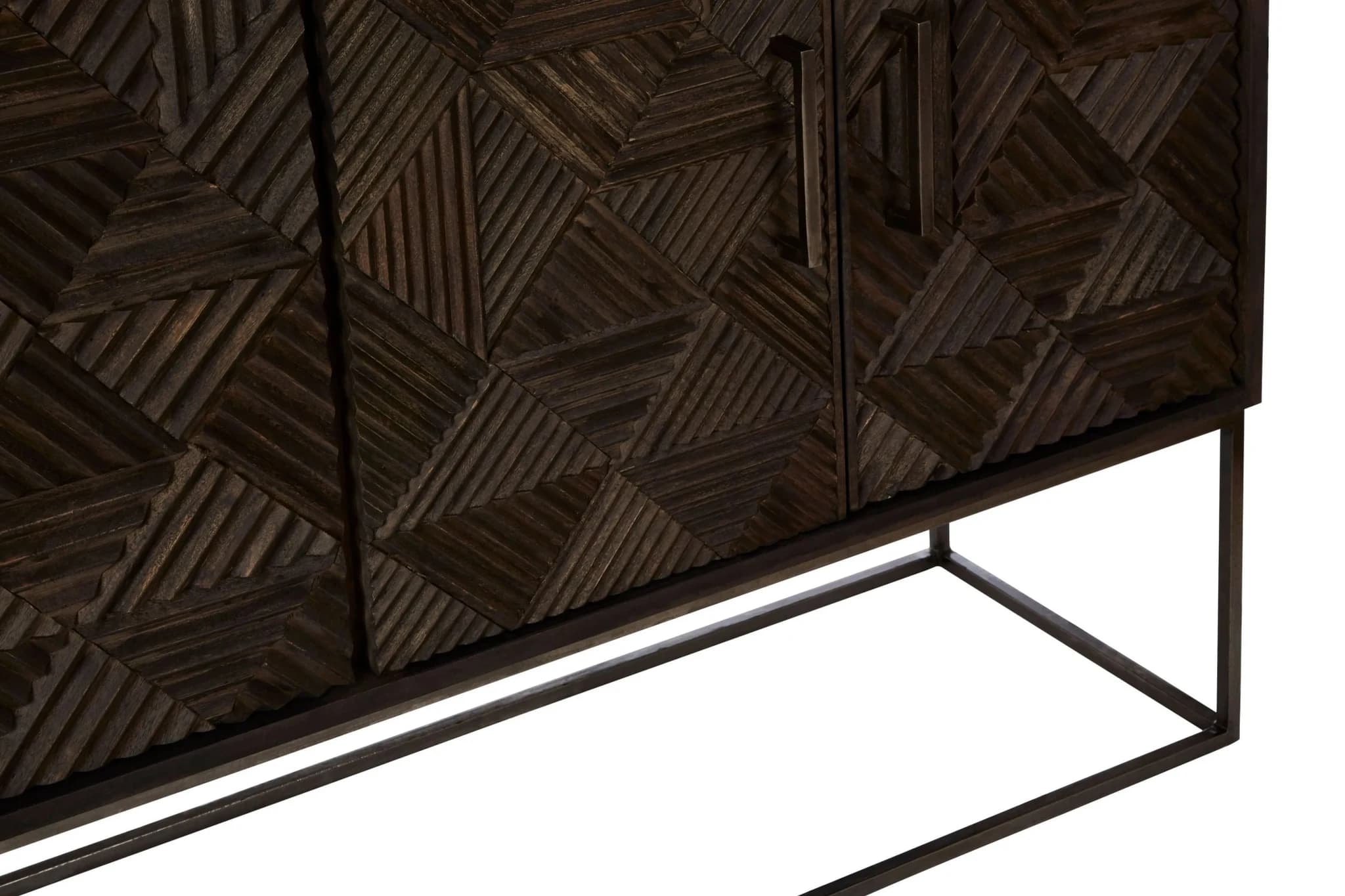 Saira Carved Mango Wood 4 Door Sideboard - Bookcases & shelving, photo 5 of 8