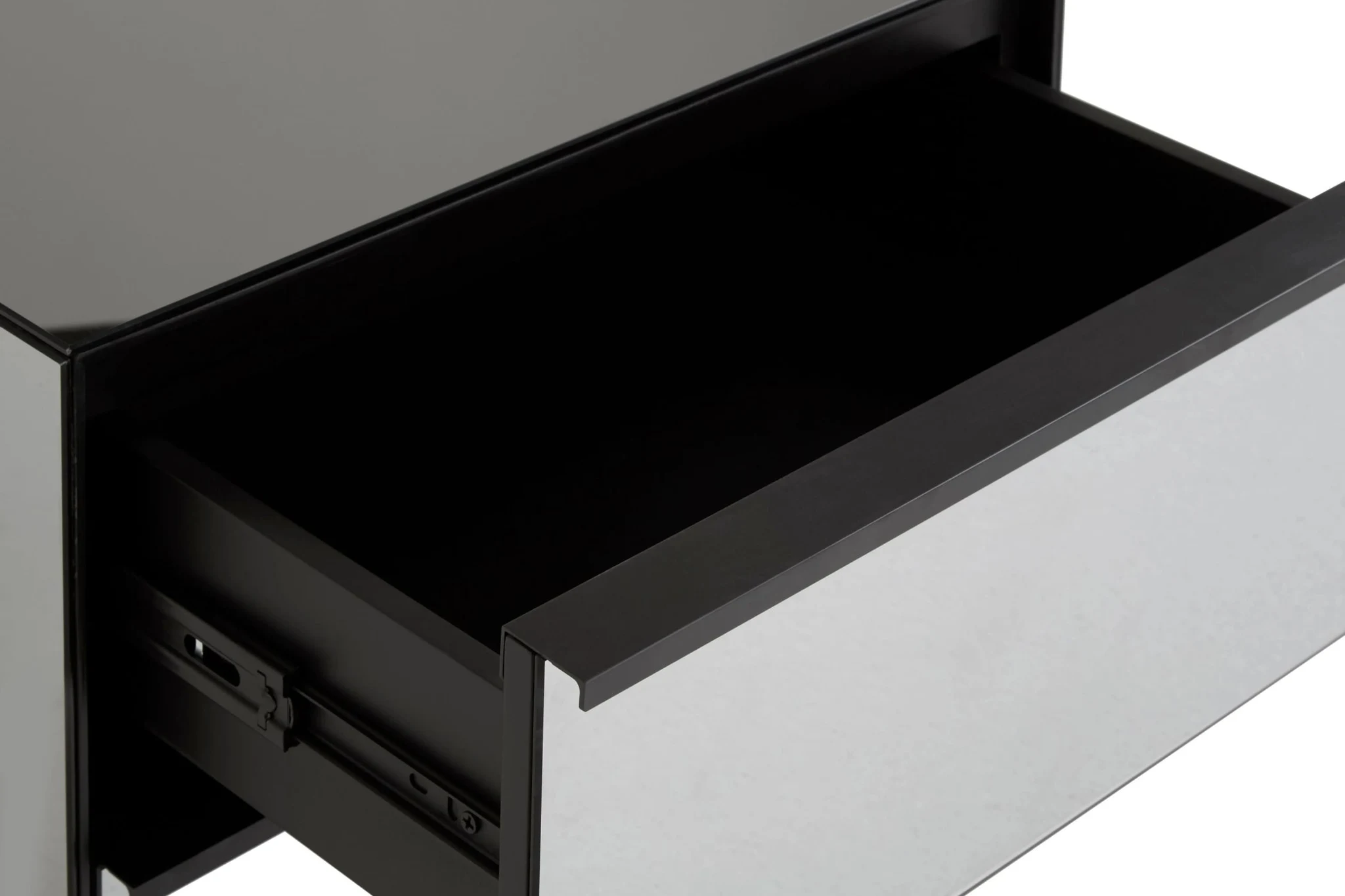 Rovigo Black and Mirrored 2 Drawer Side Table - Bookcases & shelving, photo 5 of 7