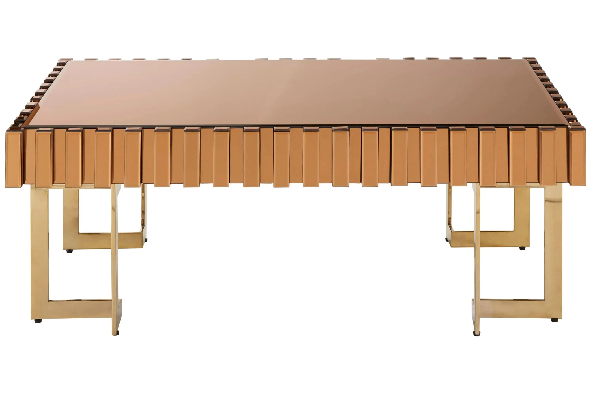 Rivoli Gold Mirrored Coffee Table with Drawer - Tables, photo 2 of 7
