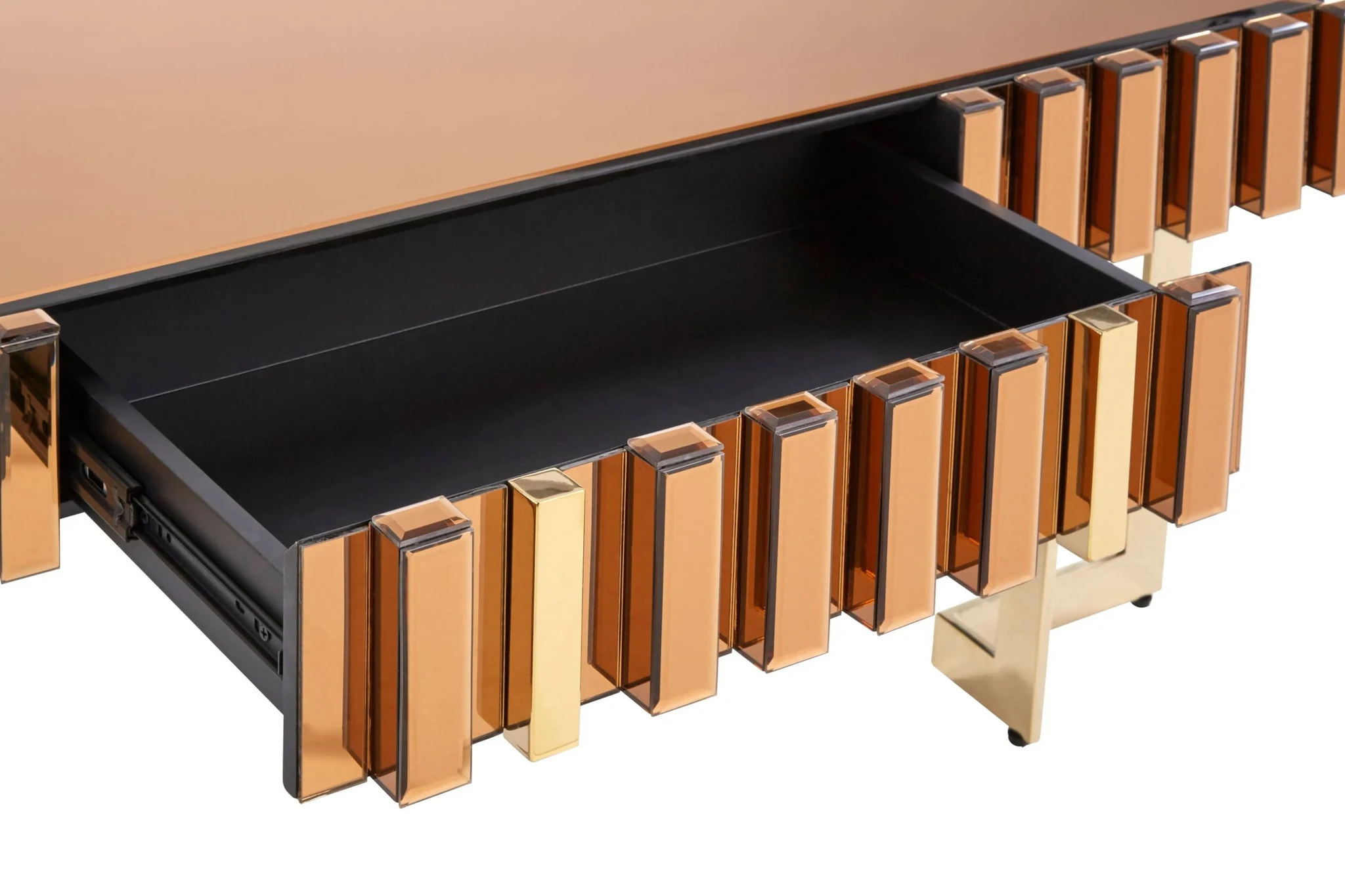 Rivoli Gold Mirrored Coffee Table with Drawer - Tables, photo 5 of 7