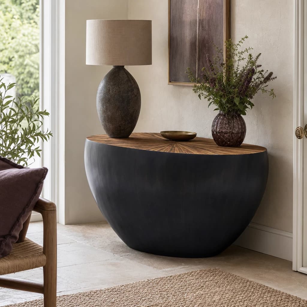 Gabo Round Ebony Console Table - Tables, photo 1 of 7