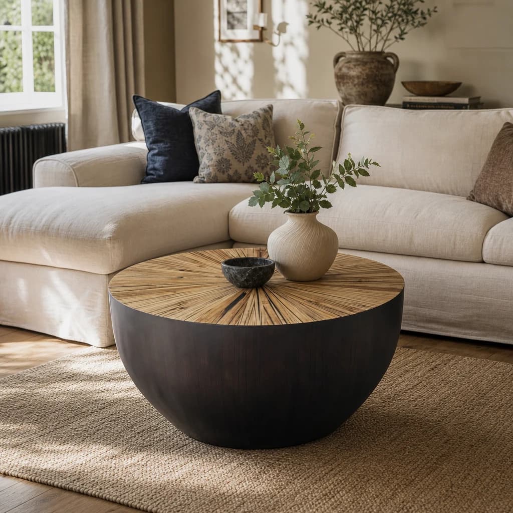 Gabo Small Round Ebony Coffee Table - Tables, photo 1 of 7