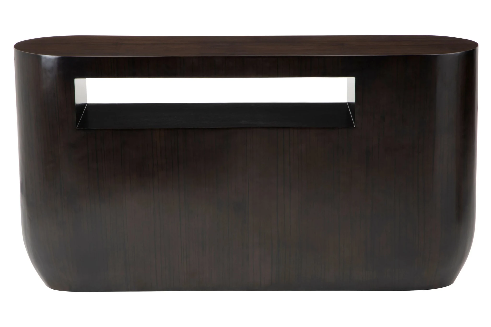 Gabelle Oval Ebony Bamboo Console Table - Tables, photo 6 of 8