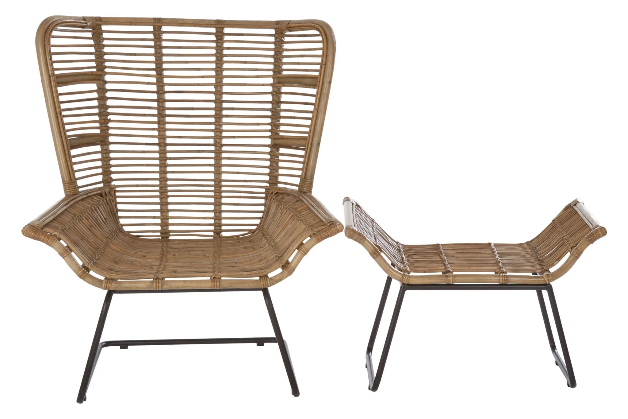 Manado Natural Rattan Lounge Chair And Footstool - Seating, photo 5 of 8