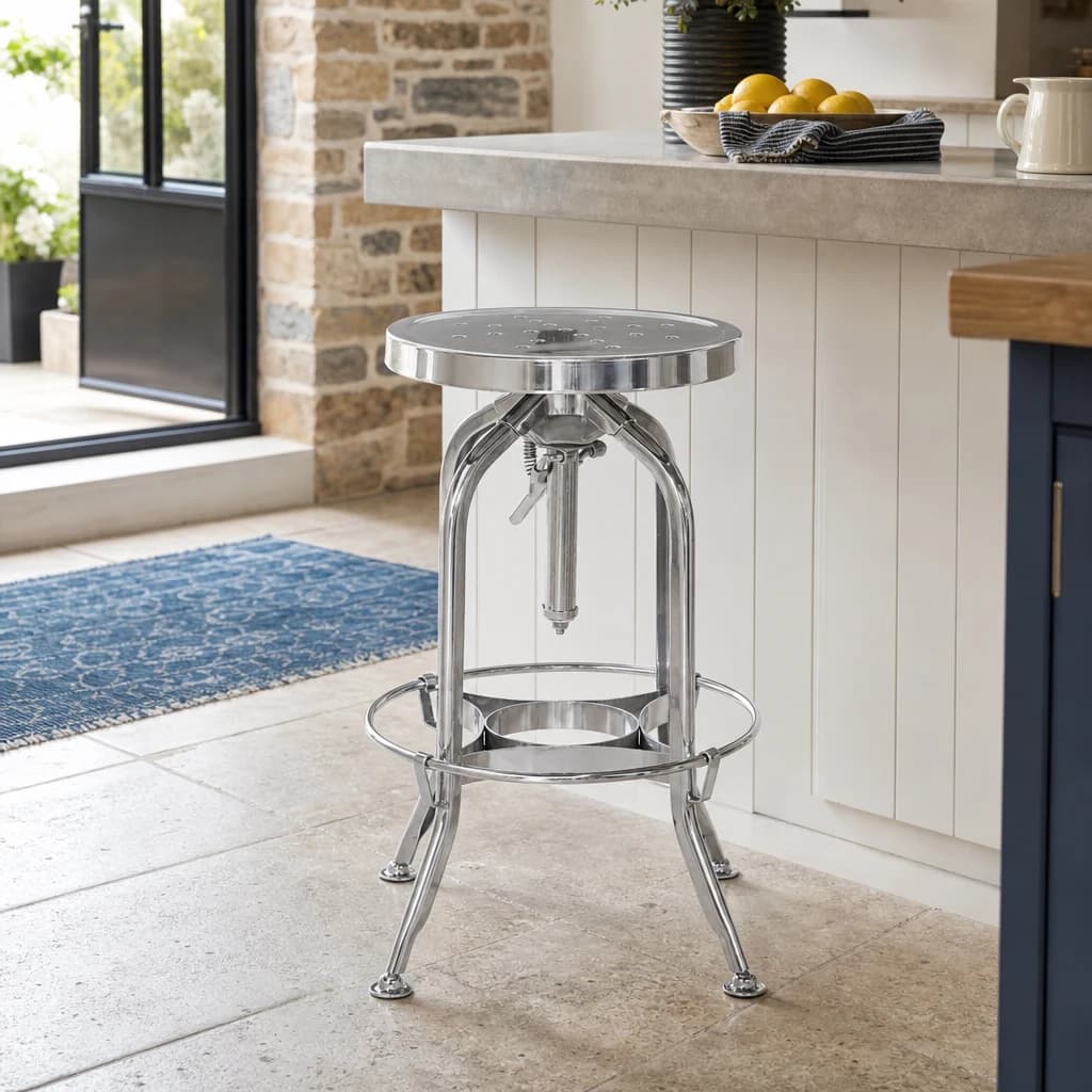 Gator Chrome Finish Adjustable Bar Stool - Seating, photo 1 of 5