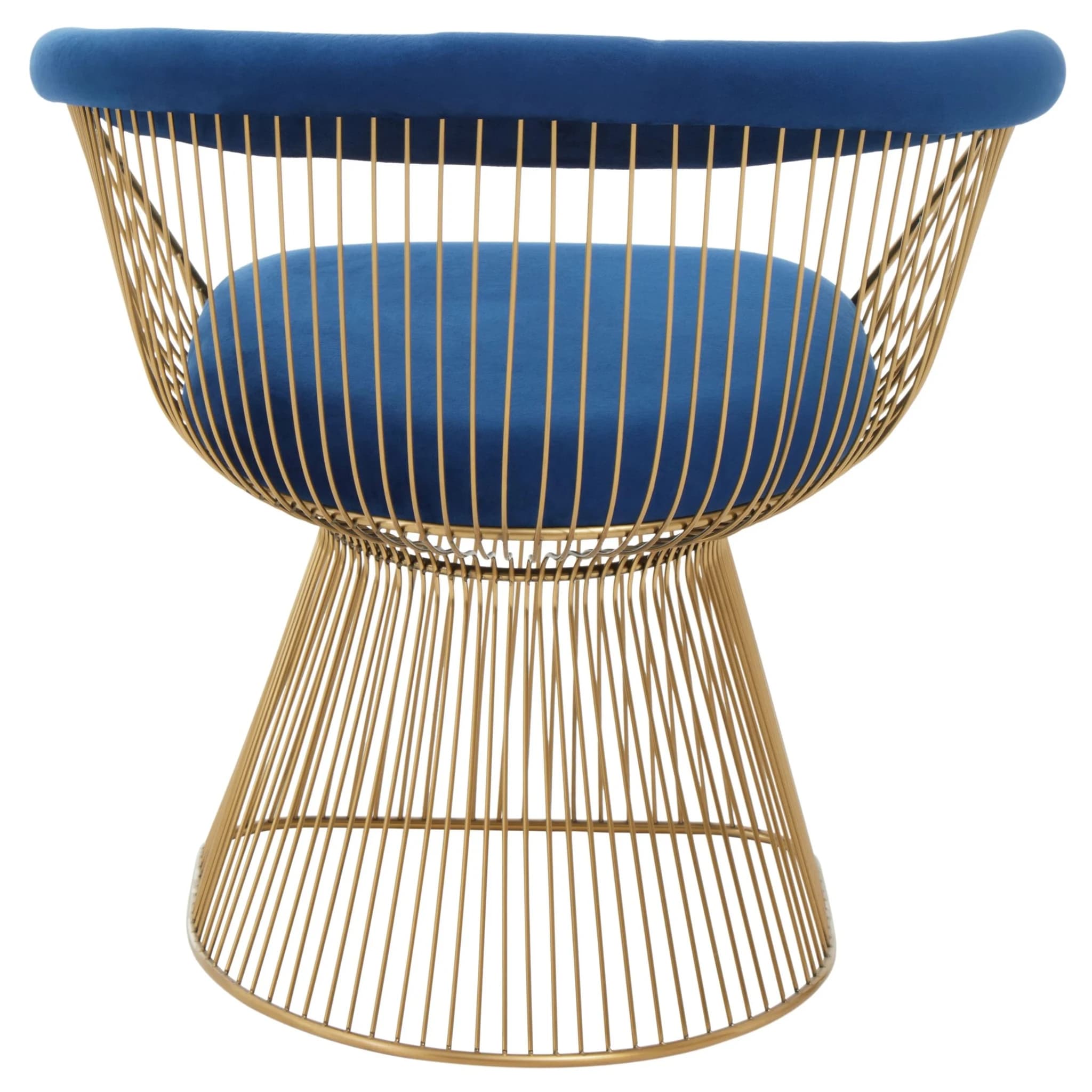 Anzio Navy Blue Velvet And Brushed Gold Chair - Seating, photo 2 of 8
