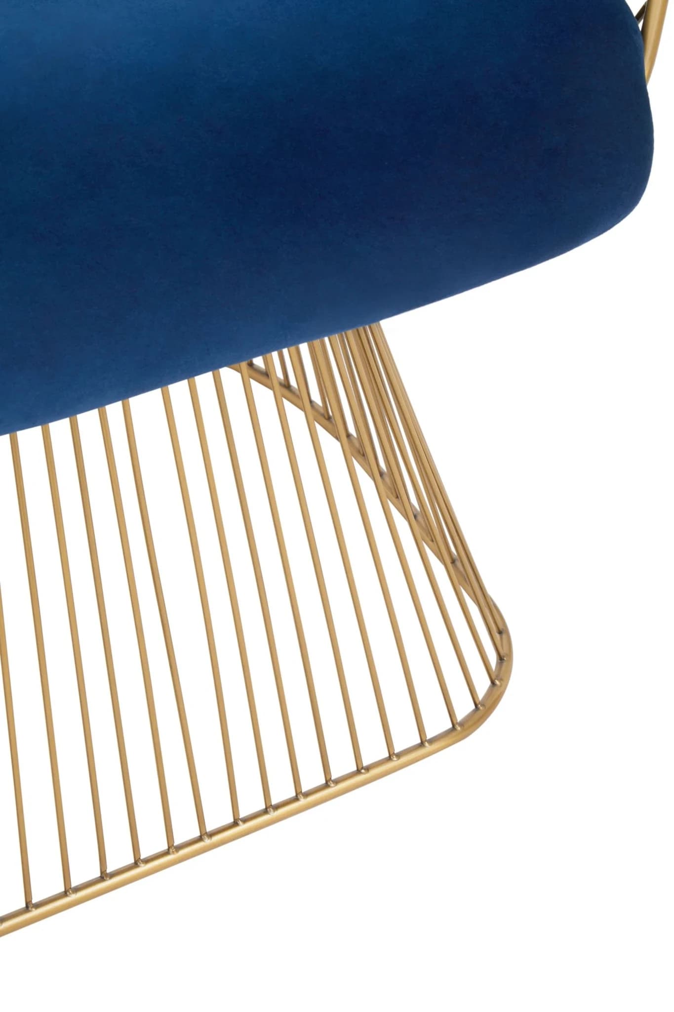 Anzio Navy Blue Velvet And Brushed Gold Chair - Seating, photo 7 of 8