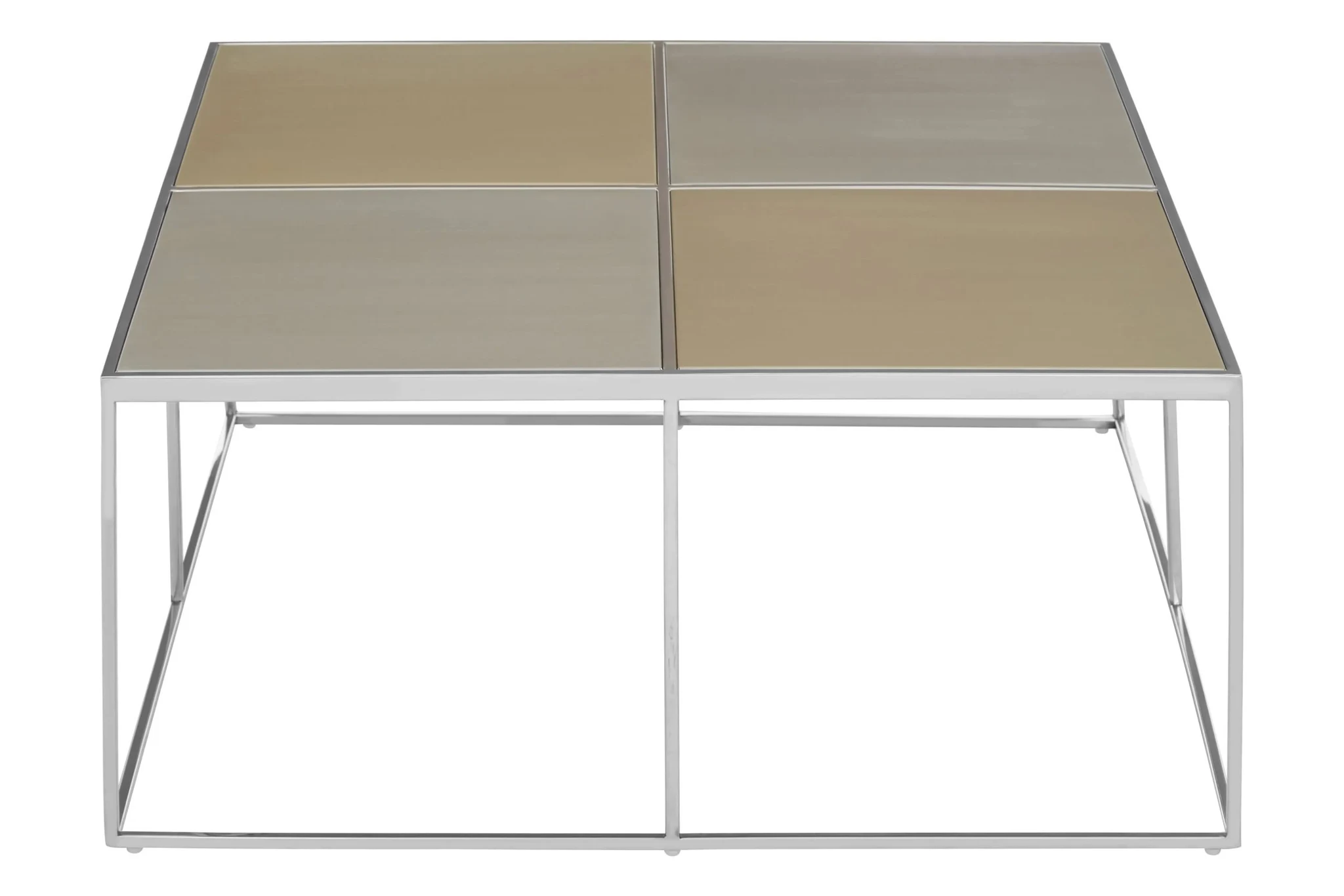 Oria Brushed Silver and Gold Finish Coffee Table - Tables, photo 6 of 7