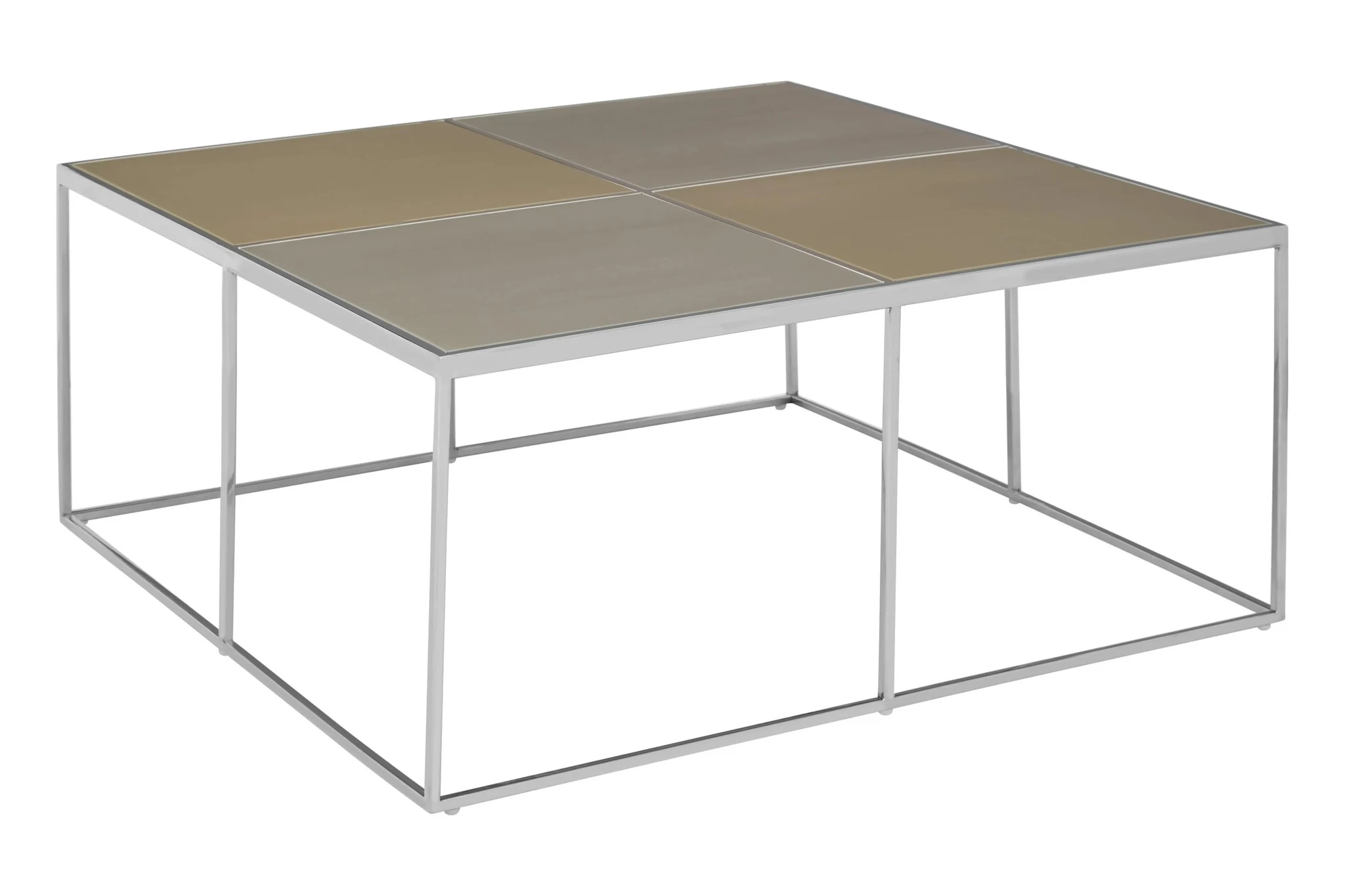 Oria Brushed Silver and Gold Finish Coffee Table - Tables, photo 5 of 7