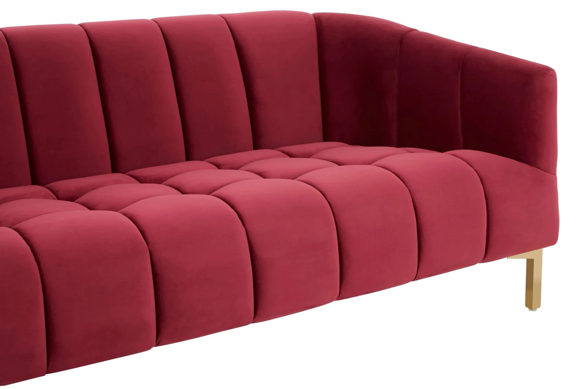 Bella 3 Seat Wine Velvet Sofa - Seating, photo 6 of 8