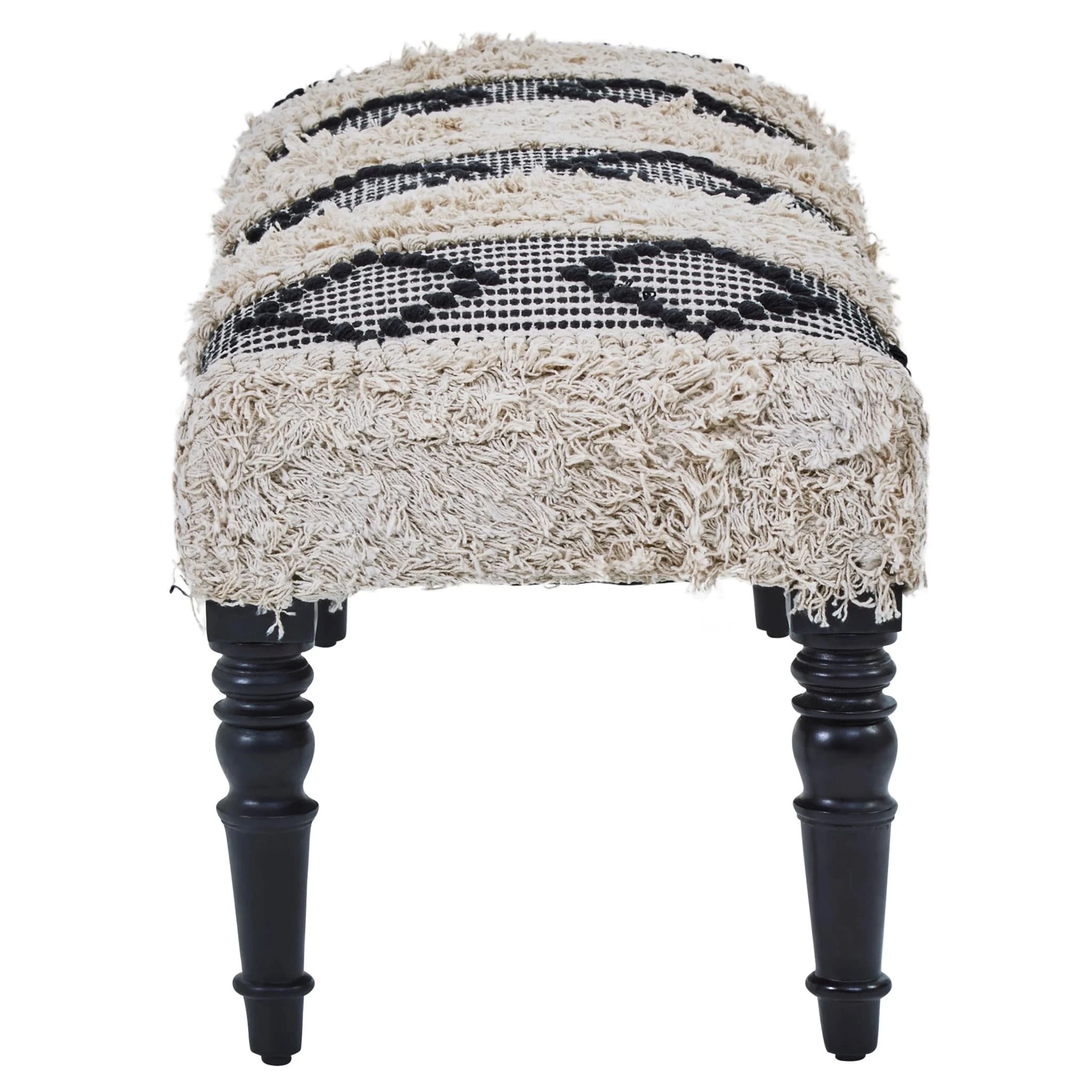 Cefena Black And White Moroccan Bench - Seating, photo 3 of 6