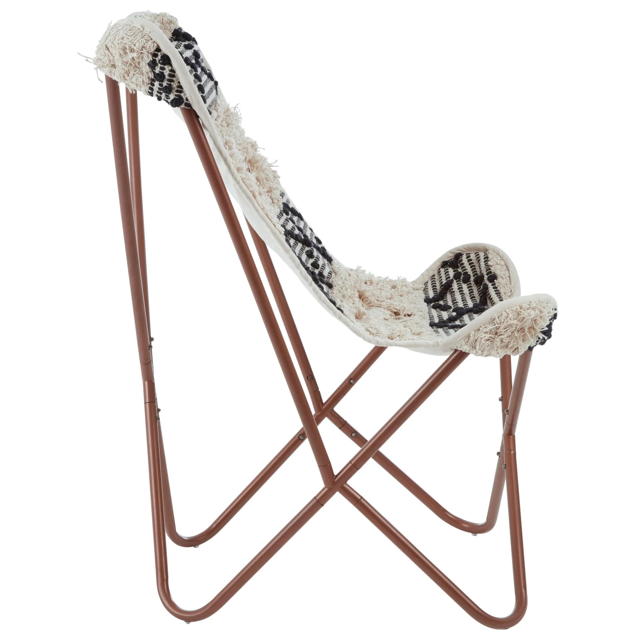 Cefena Black and White Pattern Butterfly Chair - Seating, photo 3 of 7