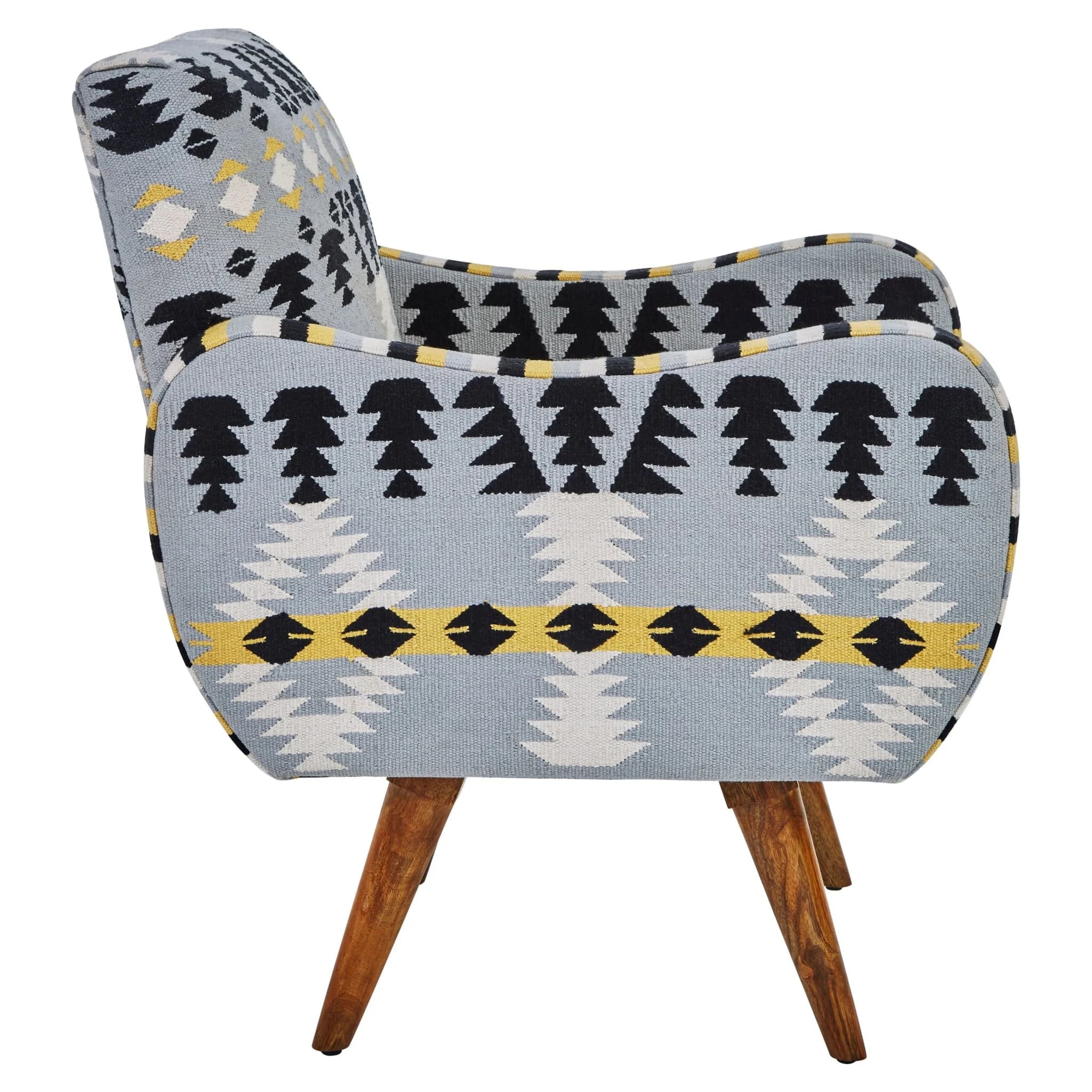 Cefena Kilim Style Armchair with Mango Wood Legs - Seating, photo 4 of 7