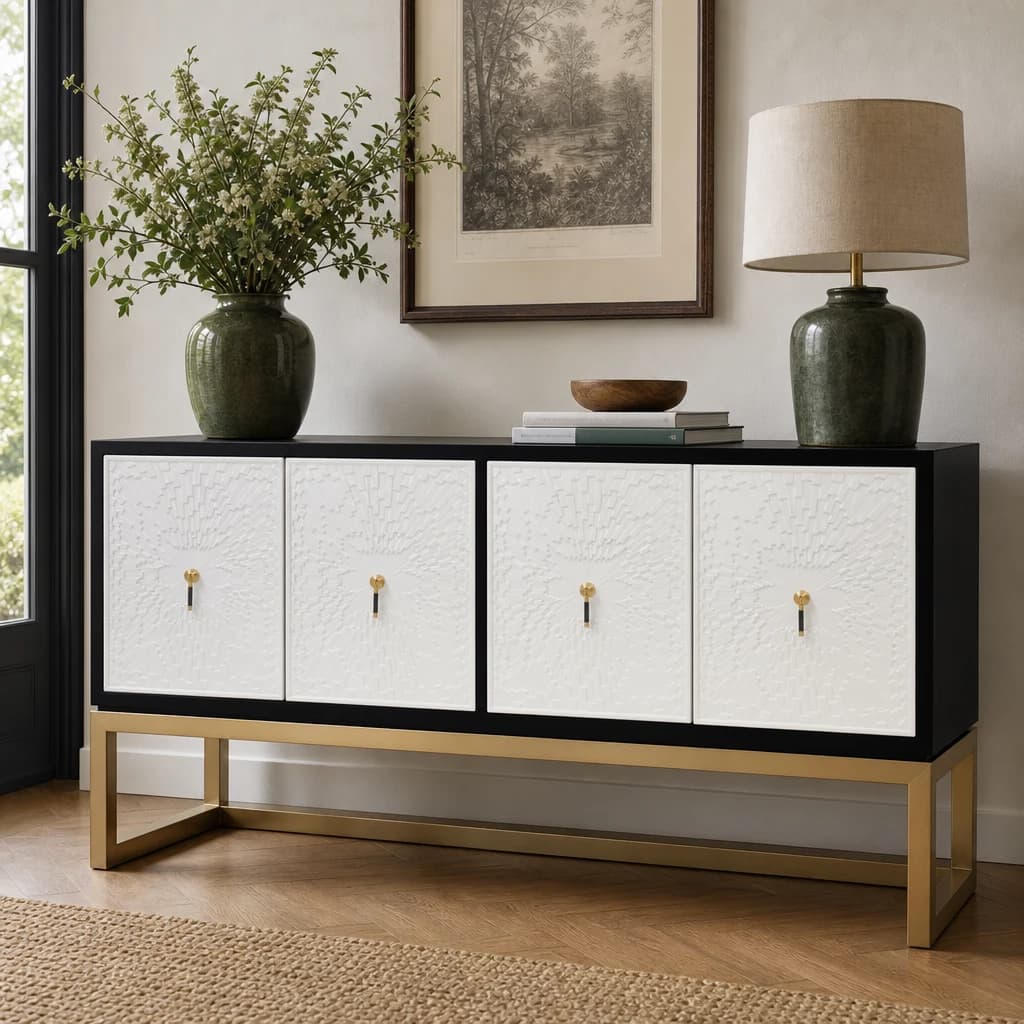 Dumas Black and White Four Door Sideboard - Bookcases & shelving, photo 1 of 8