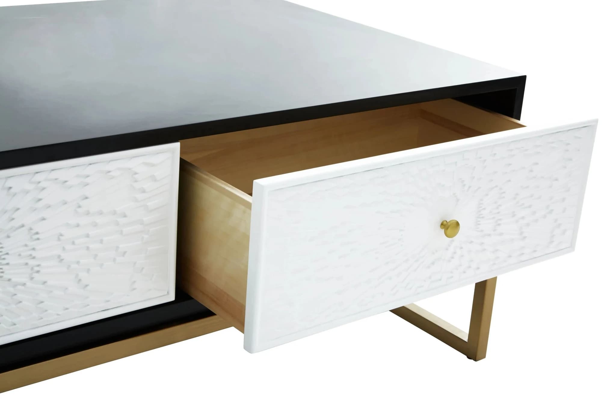 Dumas Black and White Four Drawer Coffee Table - Tables, photo 6 of 7