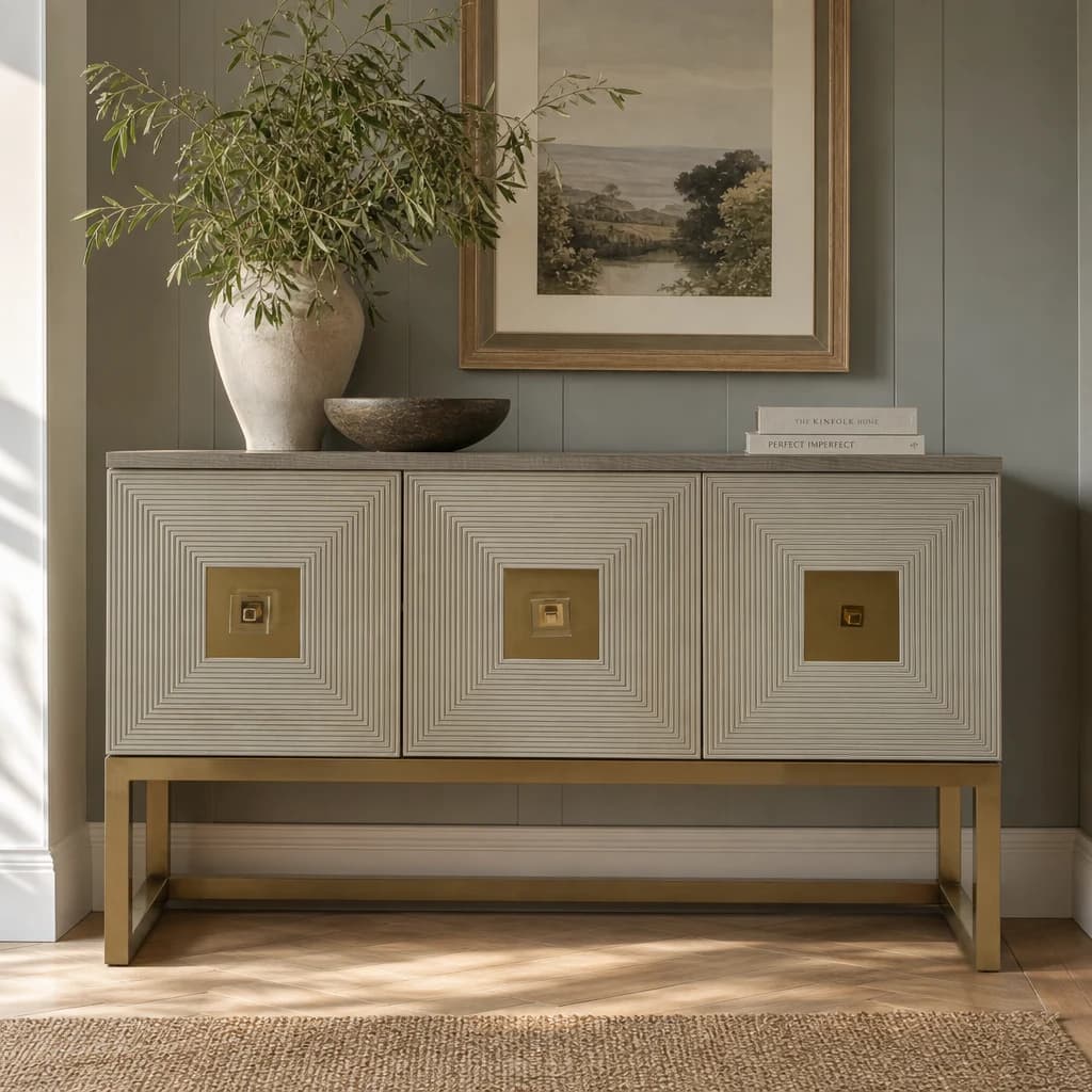 Duvali Grey and Champagne Finish Sideboard - Bookcases & shelving, photo 1 of 8