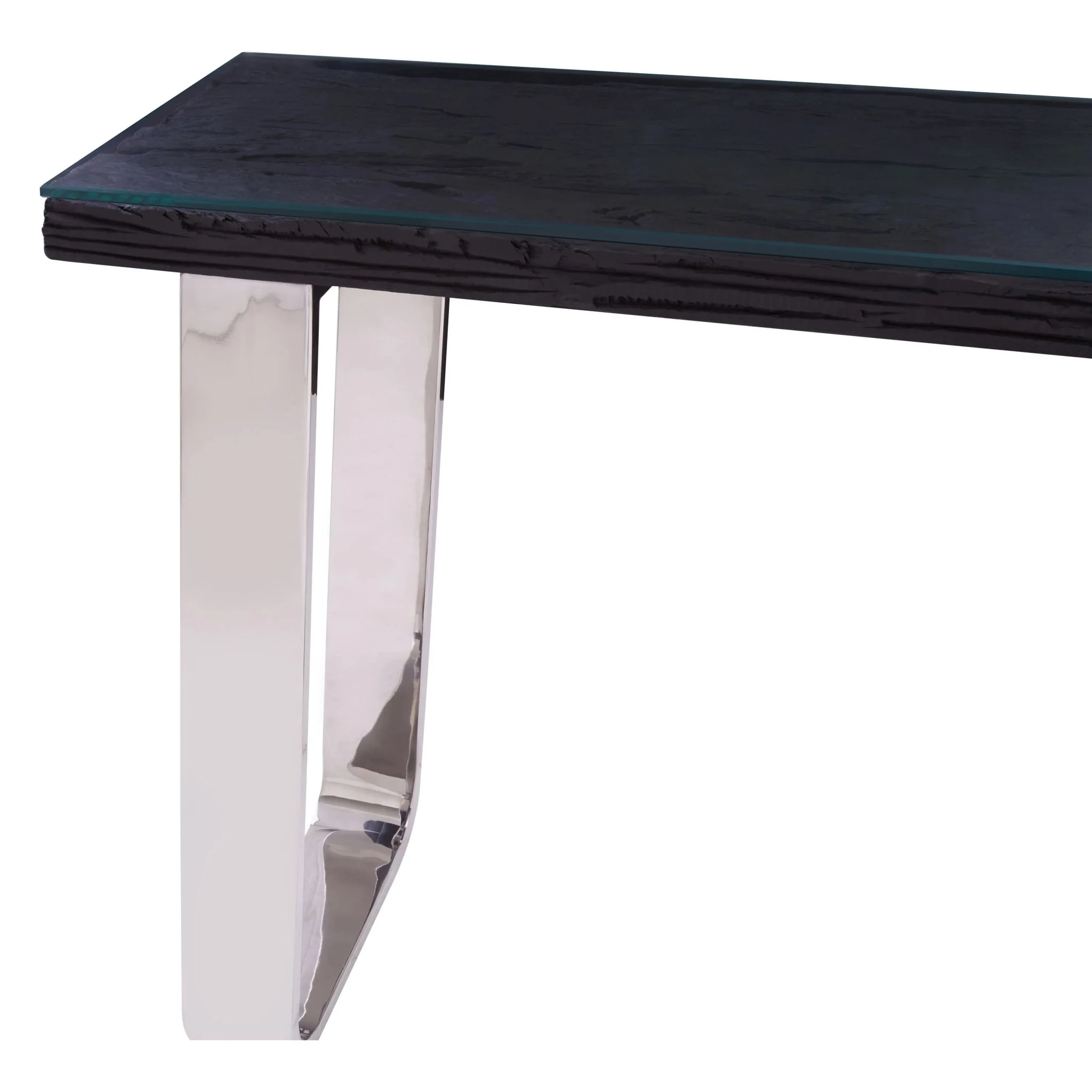 Kerala Black Recycled Wood Console Table with Curved Legs - Tables, photo 6 of 7