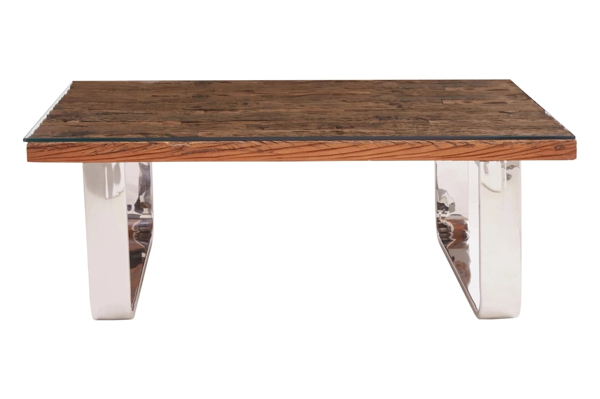 Kerala Recycled Natural Wood Coffee Table with Curved Legs - Tables, photo 6 of 8