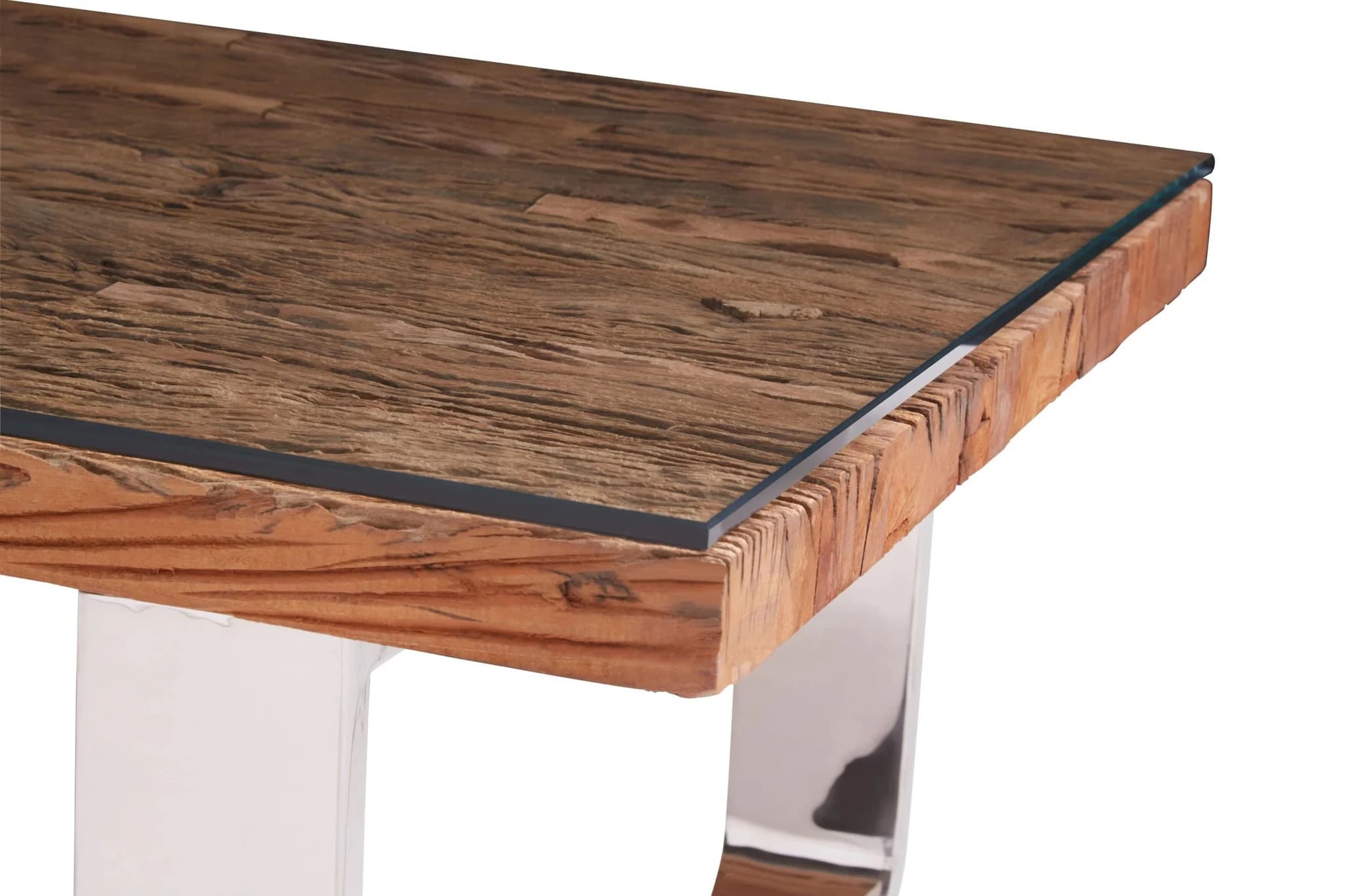 Kerala Recycled Natural Wood Coffee Table with Curved Legs - Tables, photo 8 of 8