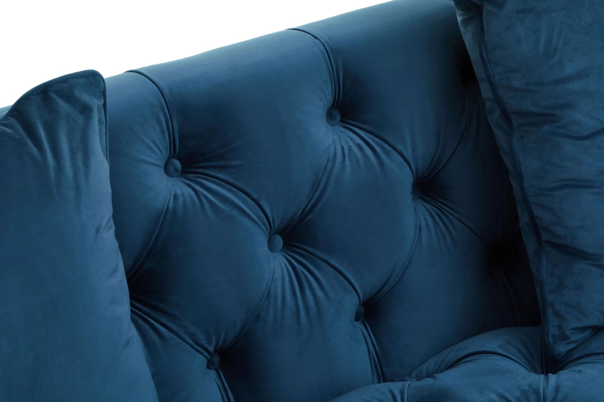 Sefira Navy Fabric Modern Chesterfield 2 Seat Sofa - Seating, photo 5 of 8