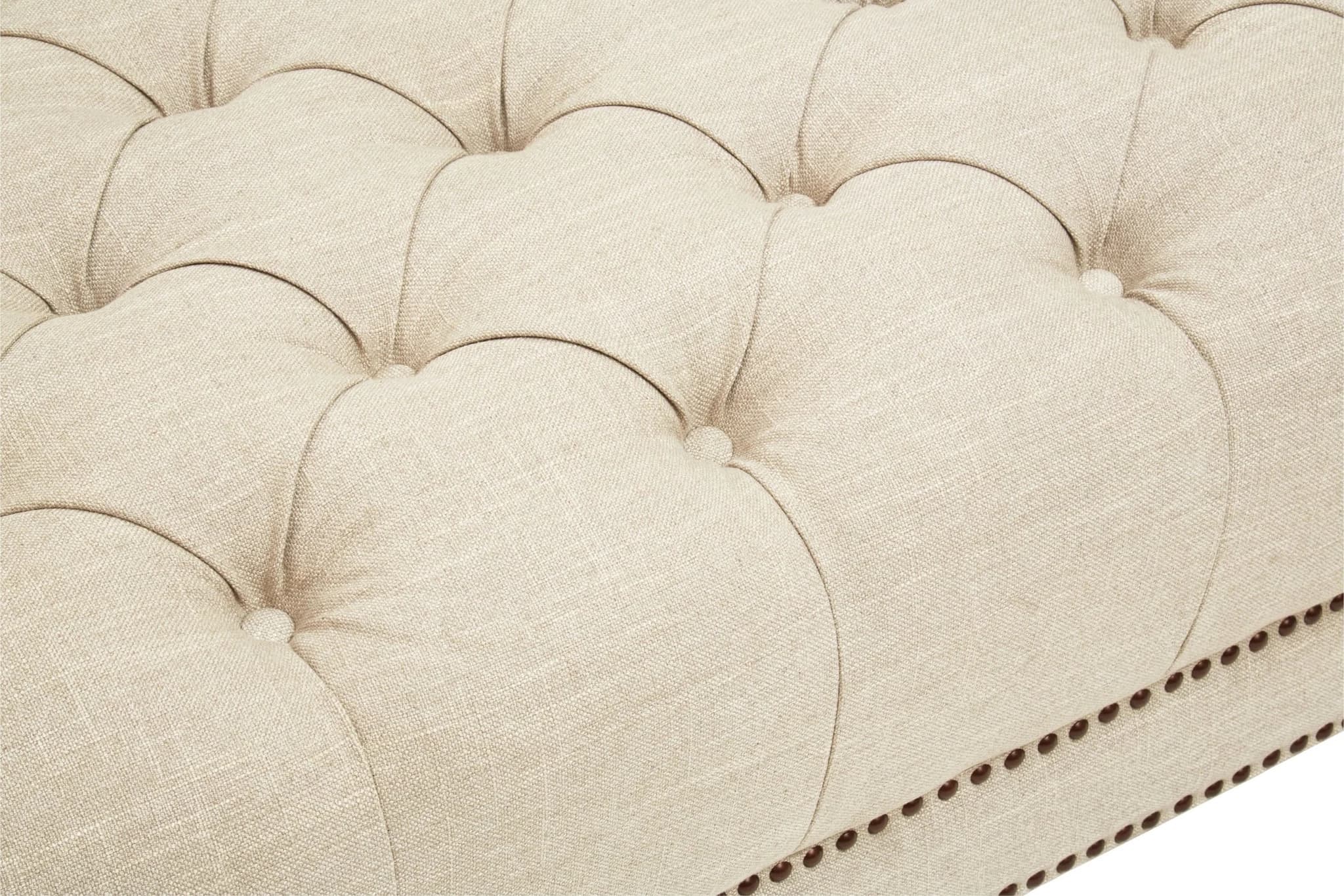 Surina Stone Fabric 3 Seat Modern Chesterfield Sofa - Seating, photo 6 of 8