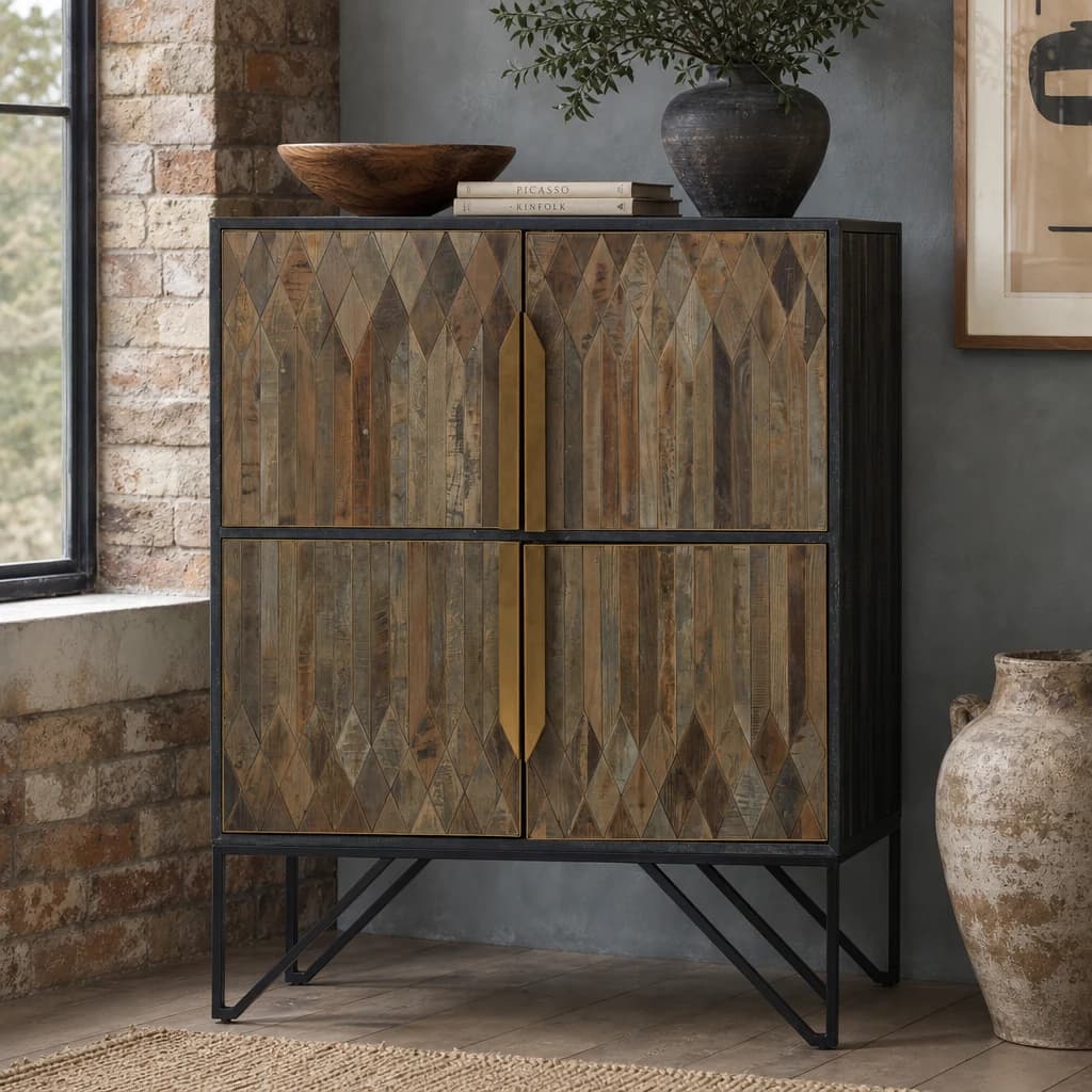 Zarina Textured Recycled Wood Cabinet - Bookcases & shelving, photo 1 of 8
