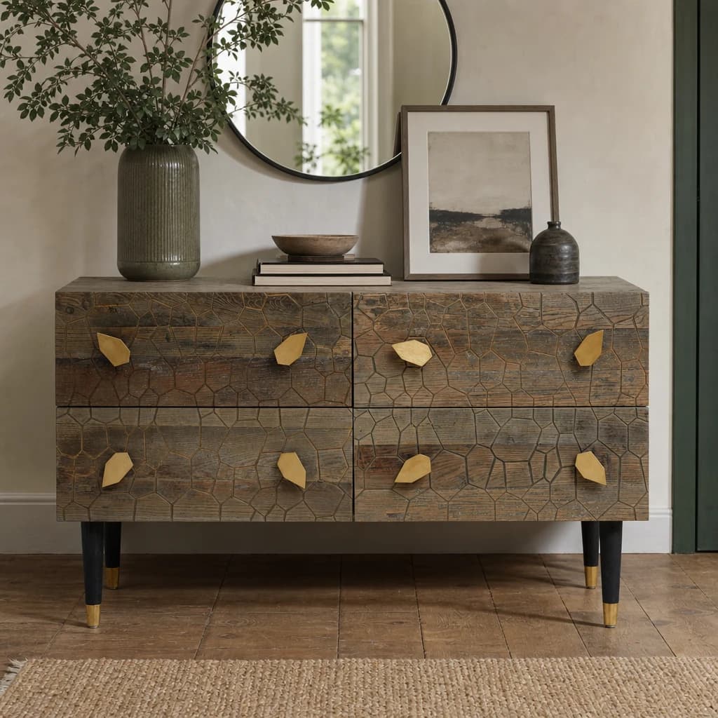 Malay Recycled Elm Wood Chest of 4 Drawers - Bookcases & shelving, photo 1 of 8