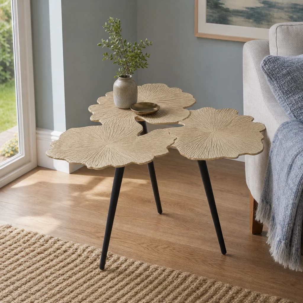 Prato Gingko Gold Top Large Side Table - Tables, photo 1 of 8