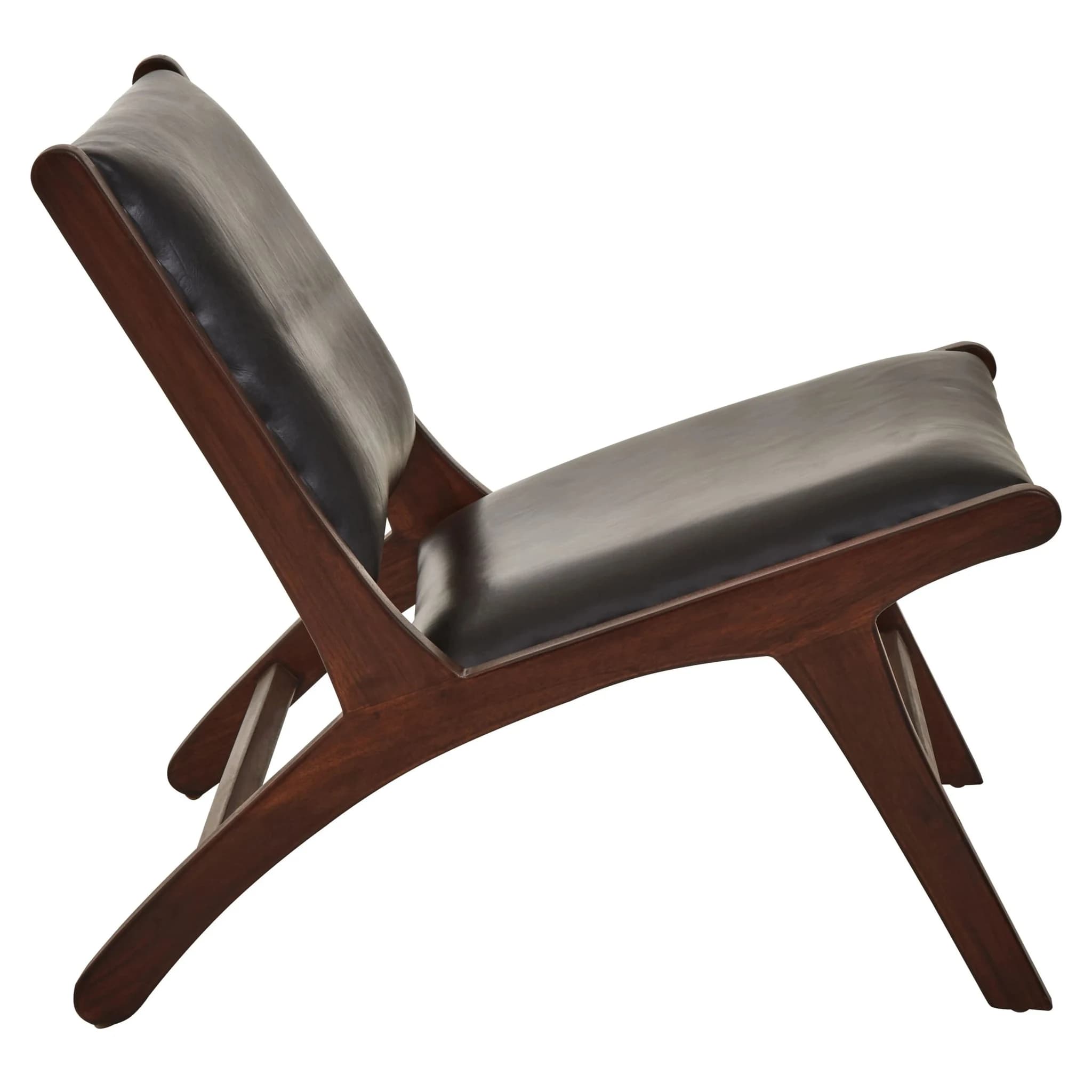 Inca Genuine Black Leather Lounge Chair - Seating, photo 3 of 8