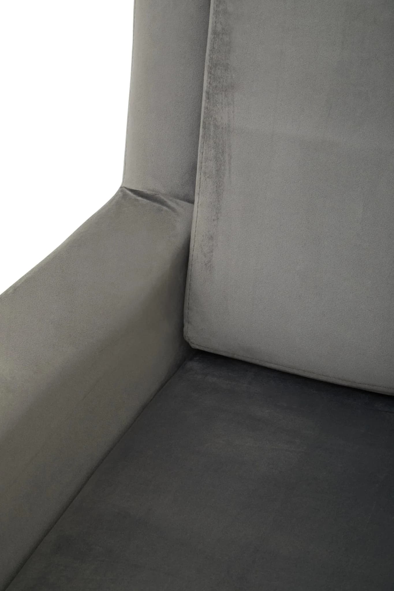 Salma Grey Velvet Armchair with Gold Legs - Seating, photo 7 of 8