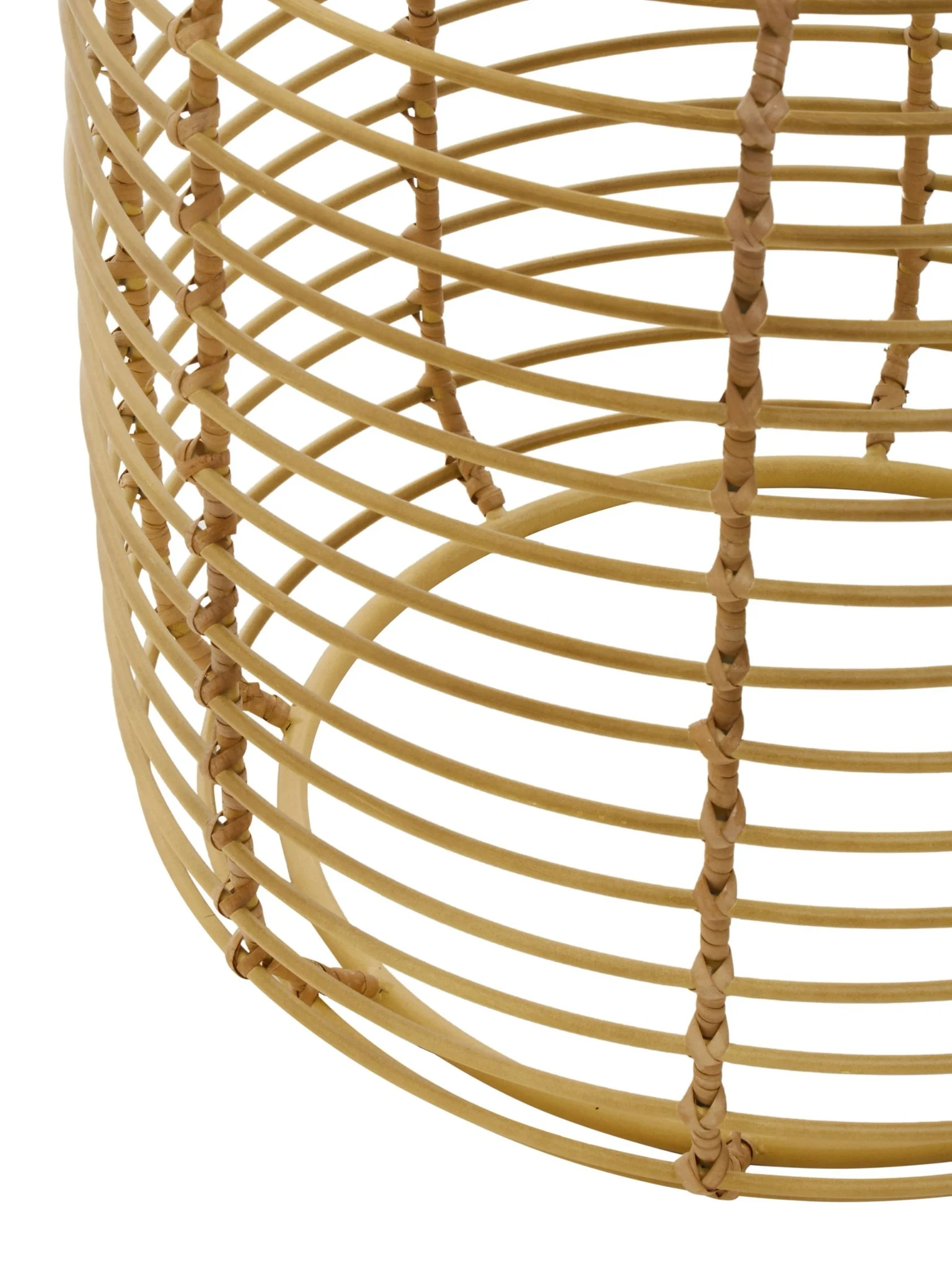 Trento Round Rattan and Antique Gold Finish Side Table - Tables, photo 5 of 6