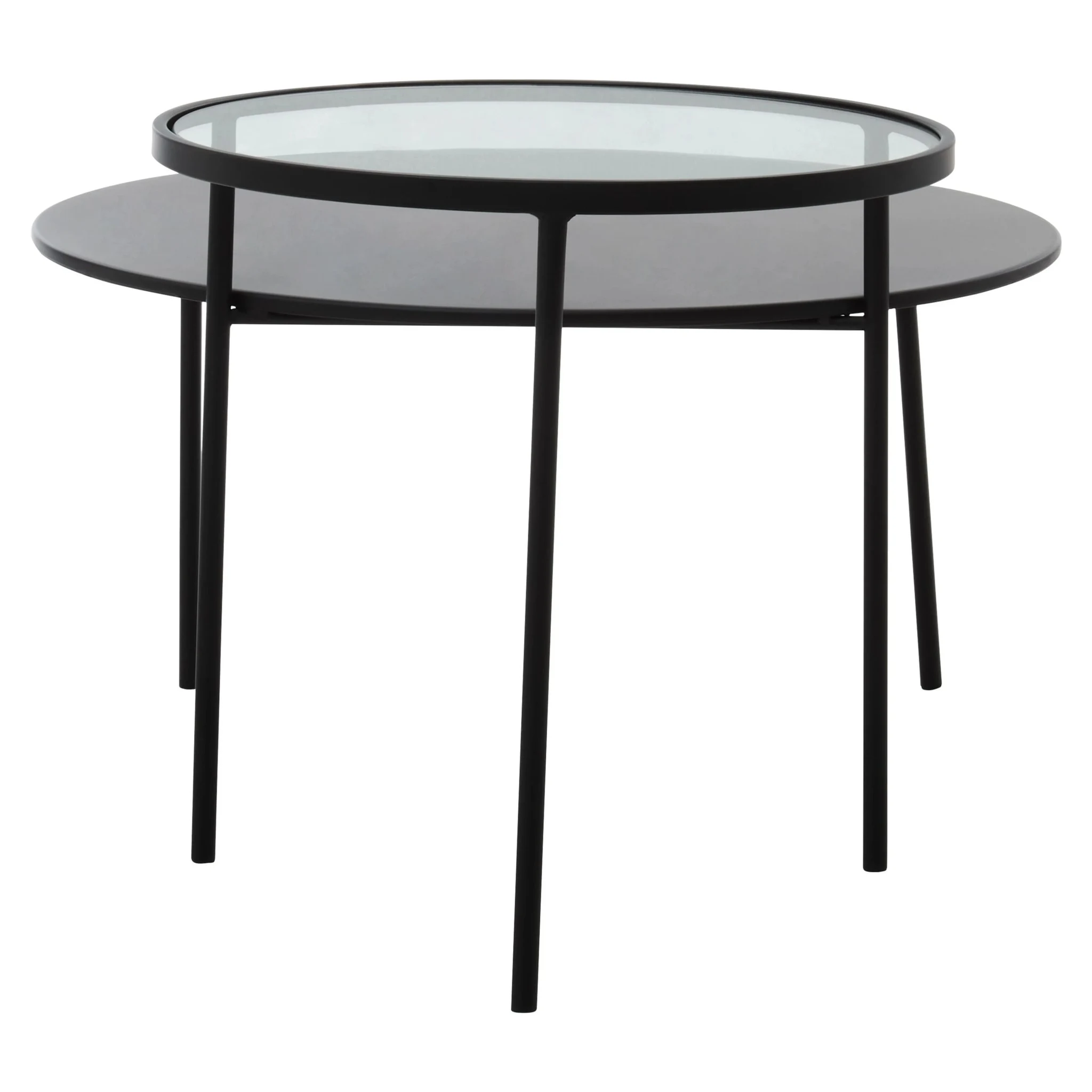 Trento Black Metal and Glass 2 Tier Coffee Table - Tables, photo 4 of 8