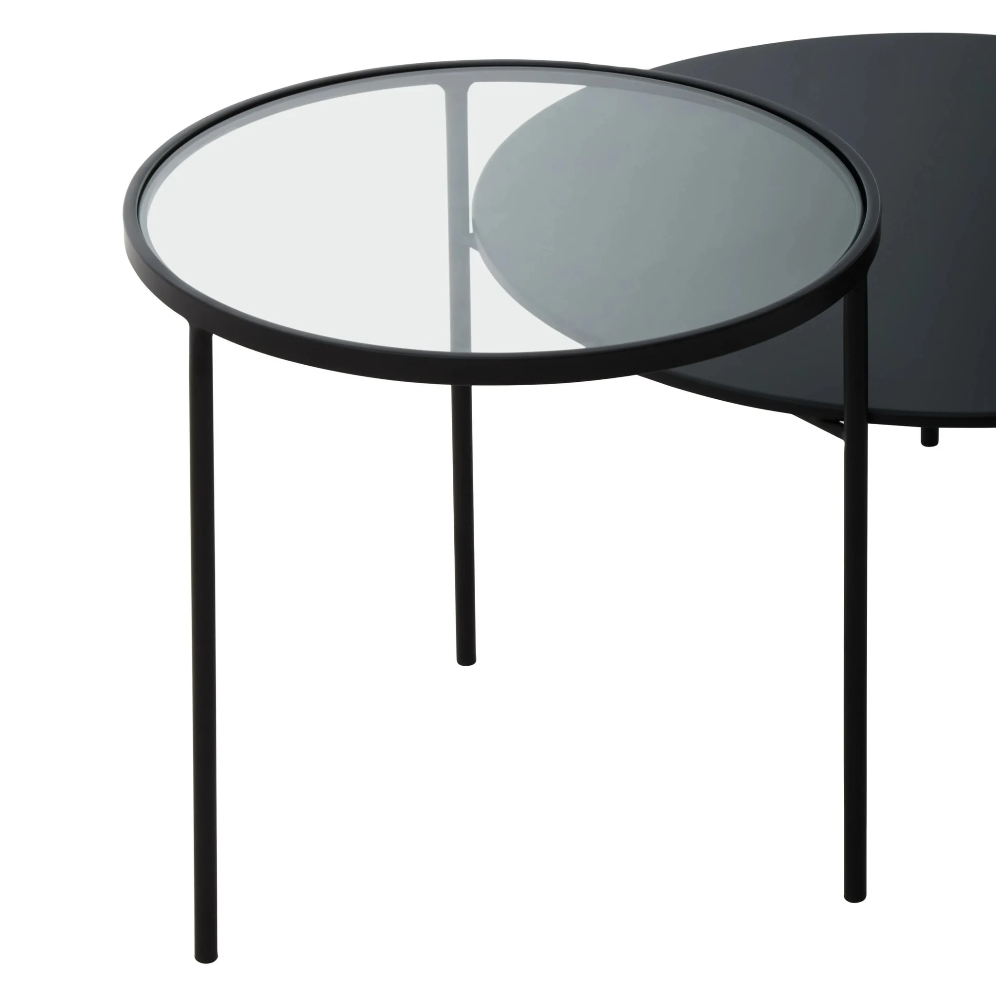 Trento Black Metal and Glass 2 Tier Coffee Table - Tables, photo 8 of 8