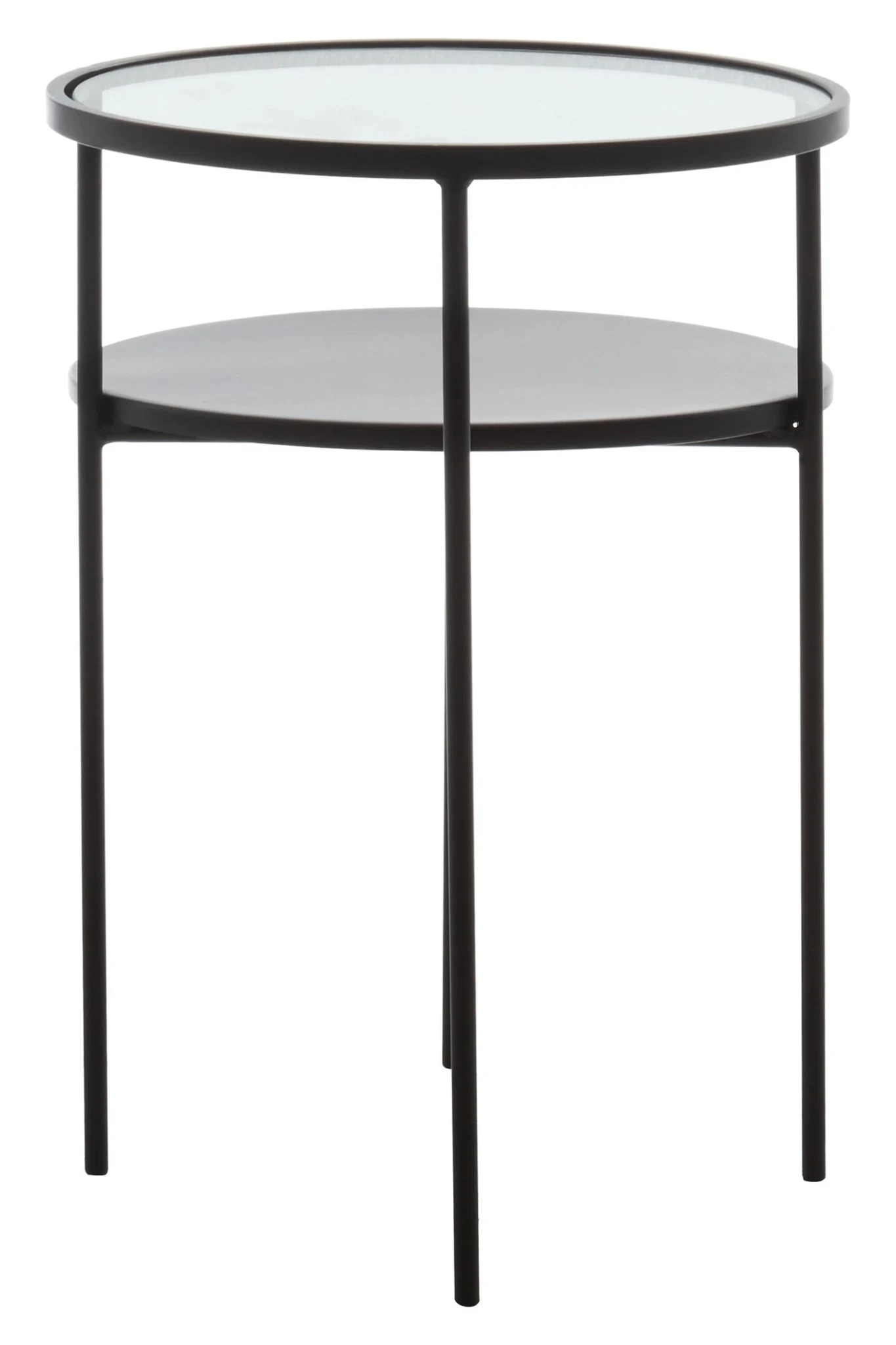 Trento Black Metal and Glass 2 Tier Side Table - Tables, photo 4 of 7