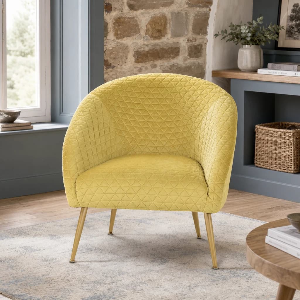 Tania Gold Velvet Occasional Chair - Seating, photo 1 of 8