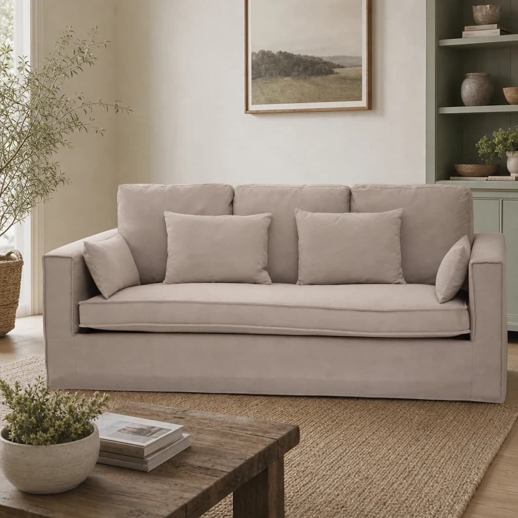 Menton 3 Seat Grey Fabric Sofa - Seating, photo 1 of 7