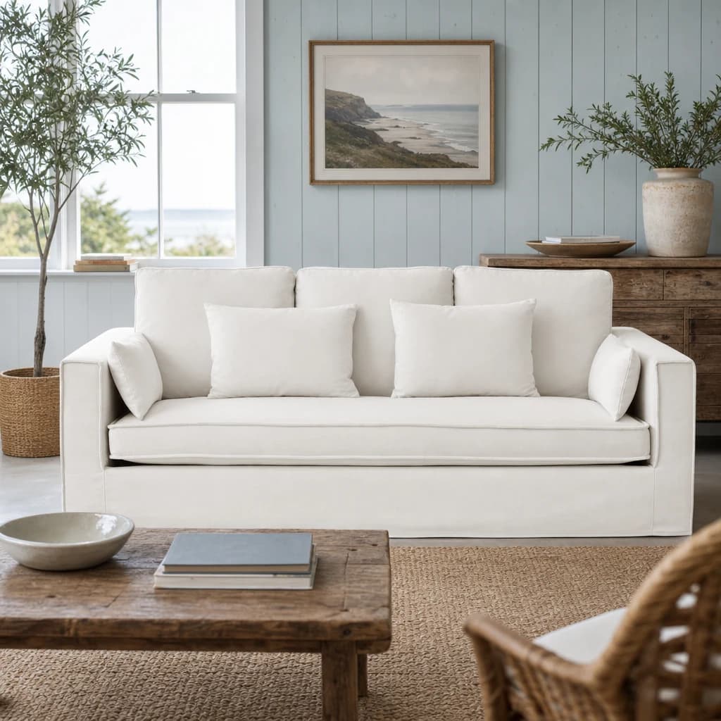 Menton Three Seat Cream Sofa - Seating, photo 1 of 7